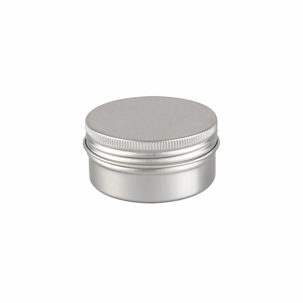 30 Pièces 50ml Pots en Aluminium Vide Rond Argent Petit Cosmétiques Pot Conteneurs for Fait Main Bougies Crème Baume Voyage, 5X Spatule, 2X Étiquettes