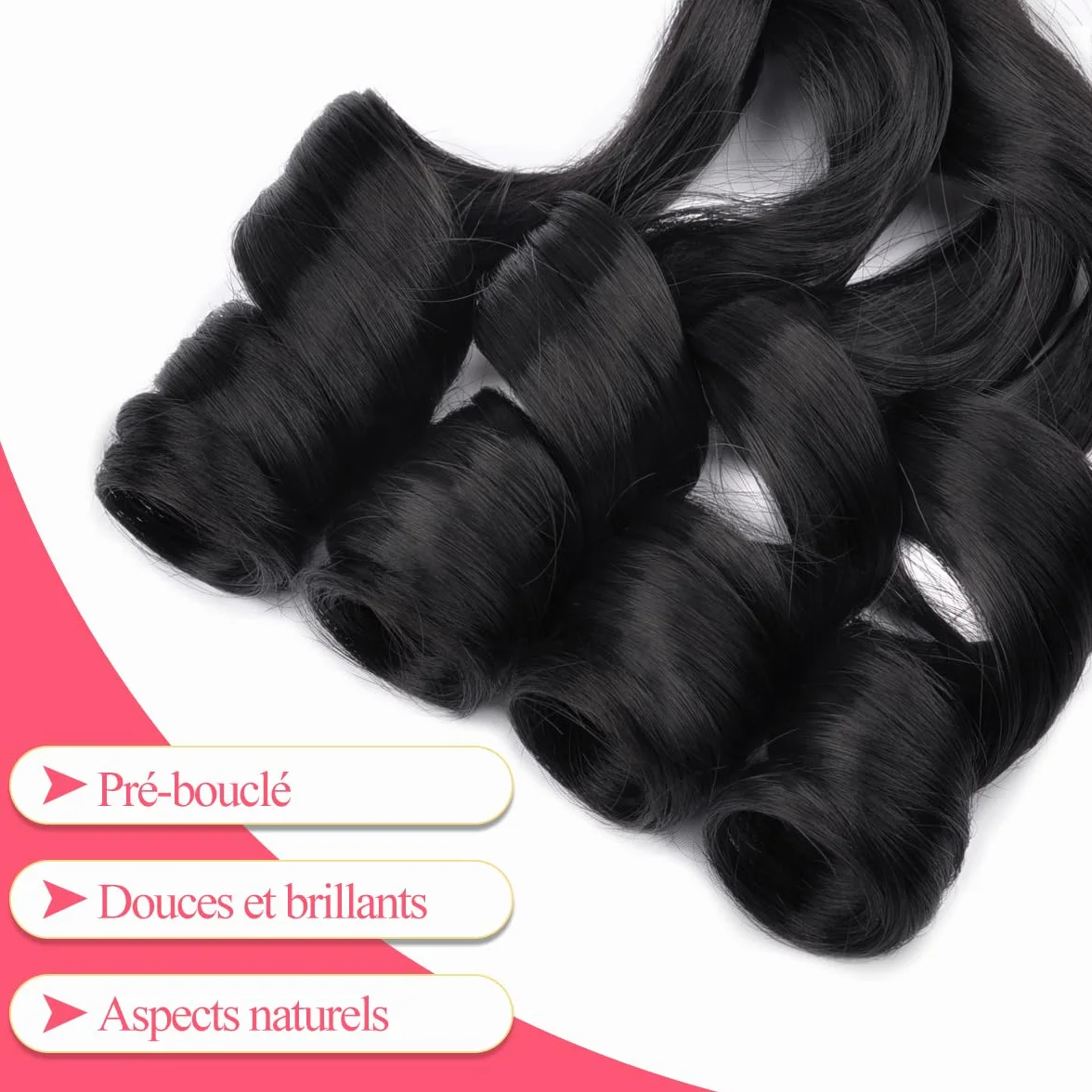 18 Inch French Curly Braiding Hair 8 Packs Natural Black Synthetic French Curl Crochet Hair for Black women(1B#, 18Inch (Pack of 8))