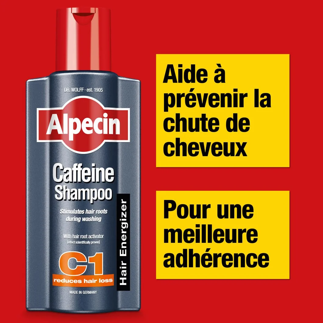 Alpecin Caféine Shampooing C1 375ml Anti-chute Cheveux Homme