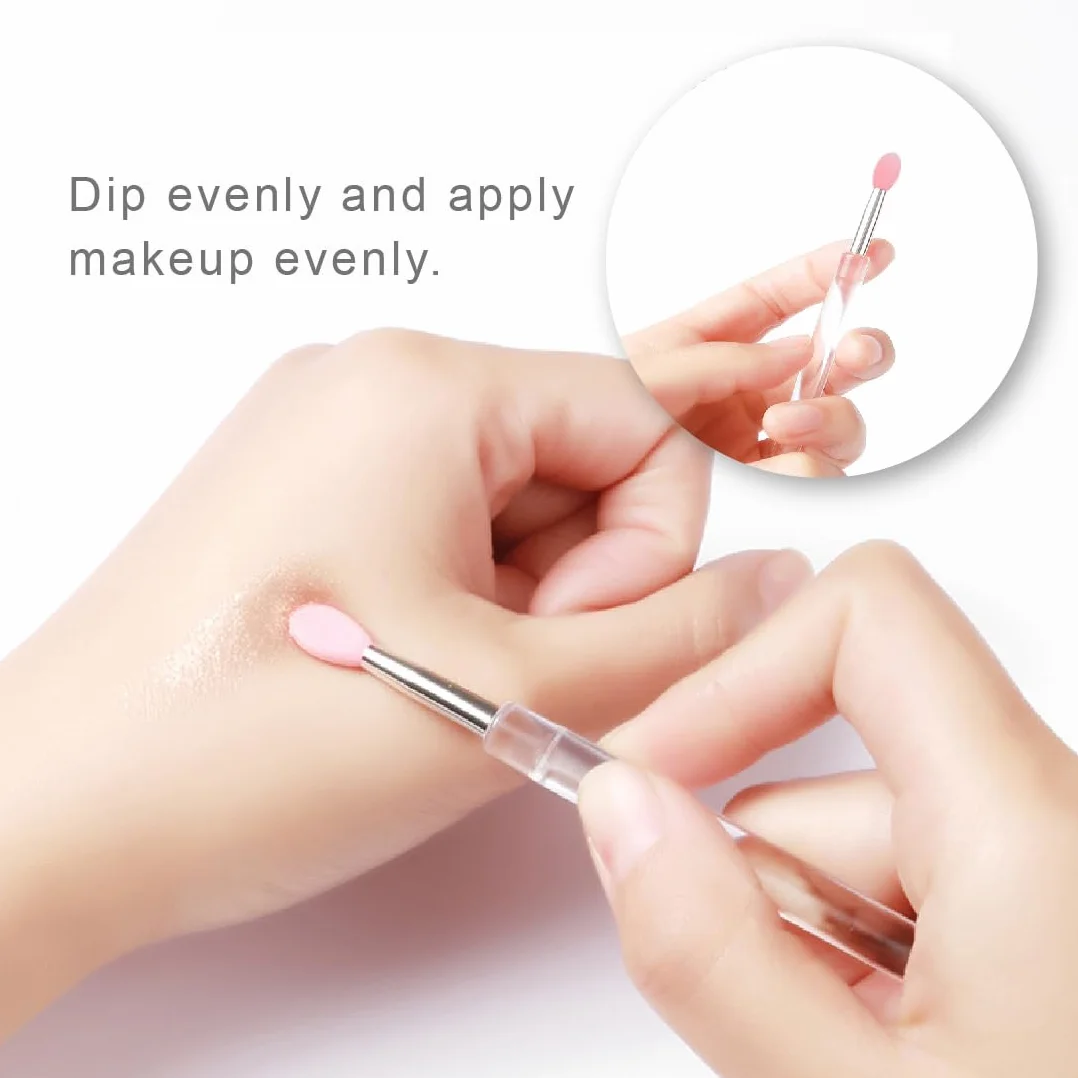 Pinceaux à Lèvres Silicone 3 Pièces avec Capuchon - Applicateur Professionnel Maquillage