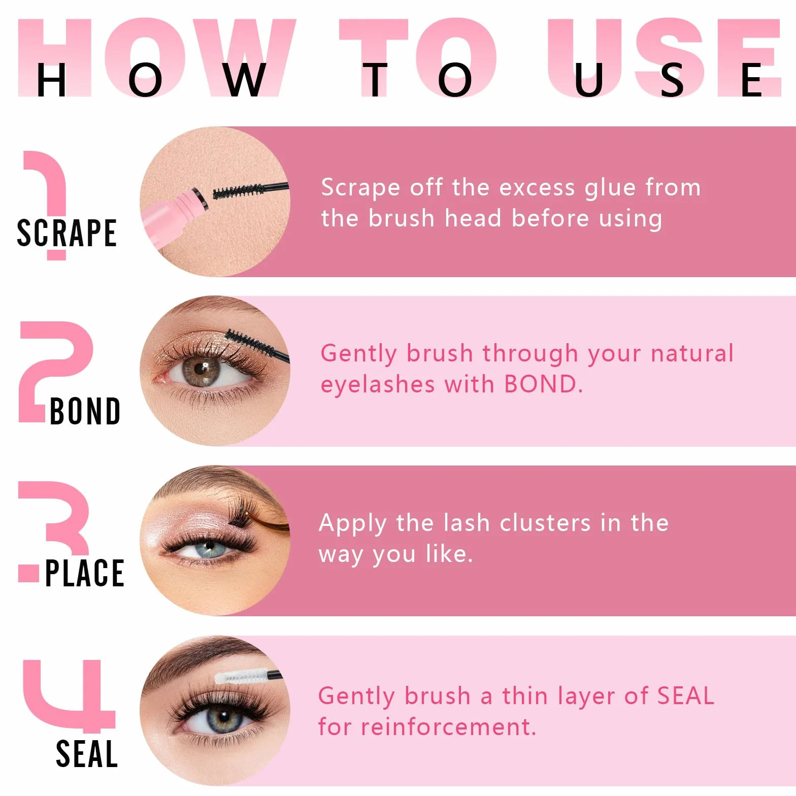 Sixstarhair Colle Faux Cils Lash Bond et Seal 48-72 Hours Strong Hold Eyelash Glue 2 en 1 Adhésive Imperméable