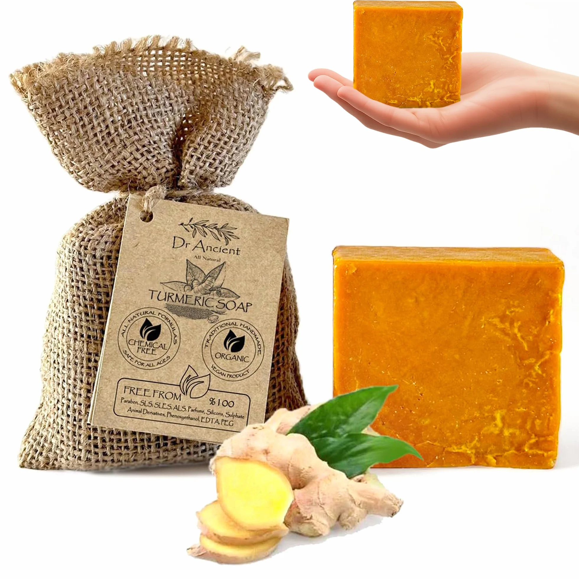 Dr.Ancient Savon au curcuma biologique anti-âge éclaircissant