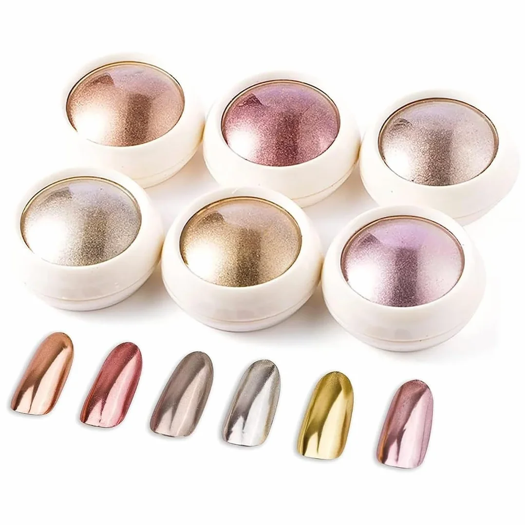 Poudre Chrome Ongle En Or Rose, Effet Miroir Métallique Brillant, Pigments Paillettes Décoratifs Nail Art