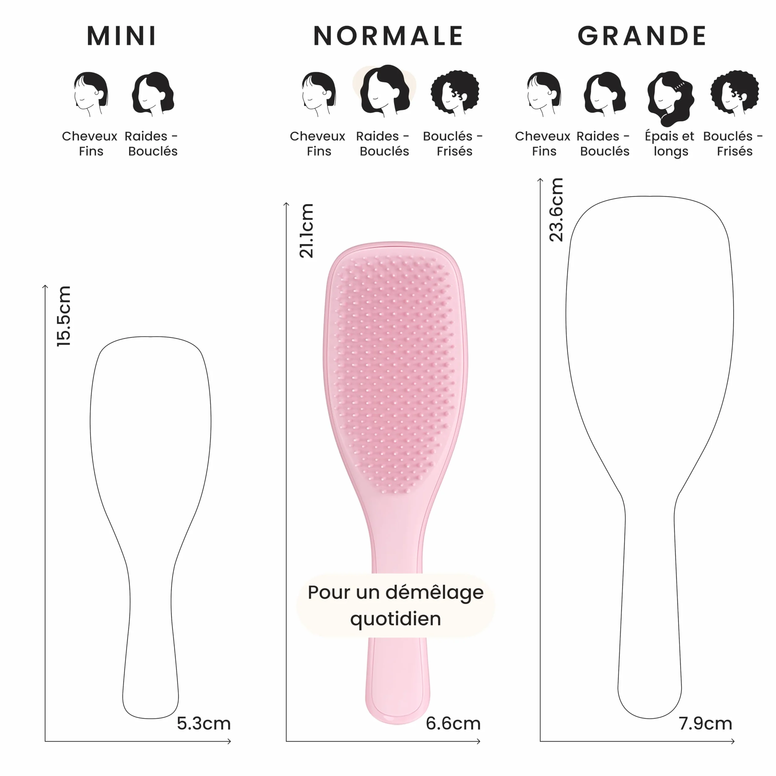 Tangle Teezer Ultimate Detangler Brosse à Cheveux Démêlante, Picots 2 Niveaux, Cheveux Secs et Mouillés, Rose Millennial