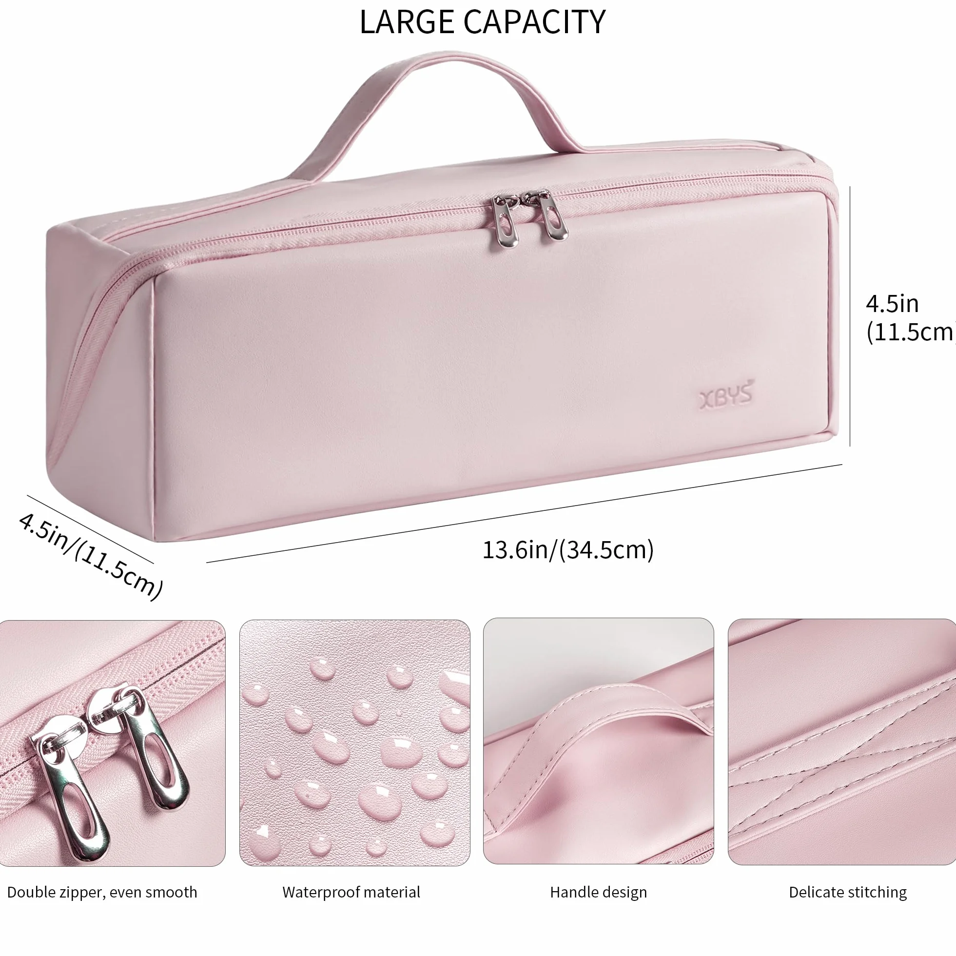 Veki Sac de Rangement Compatible avec Dyson Airwrap Styler et Shark, Étui de Transport de Voyage Portable pour Dyson Supersonic, Sac de Voyage Étanche pour Dyson Sèche-Cheveux et Accessoires (Rose)