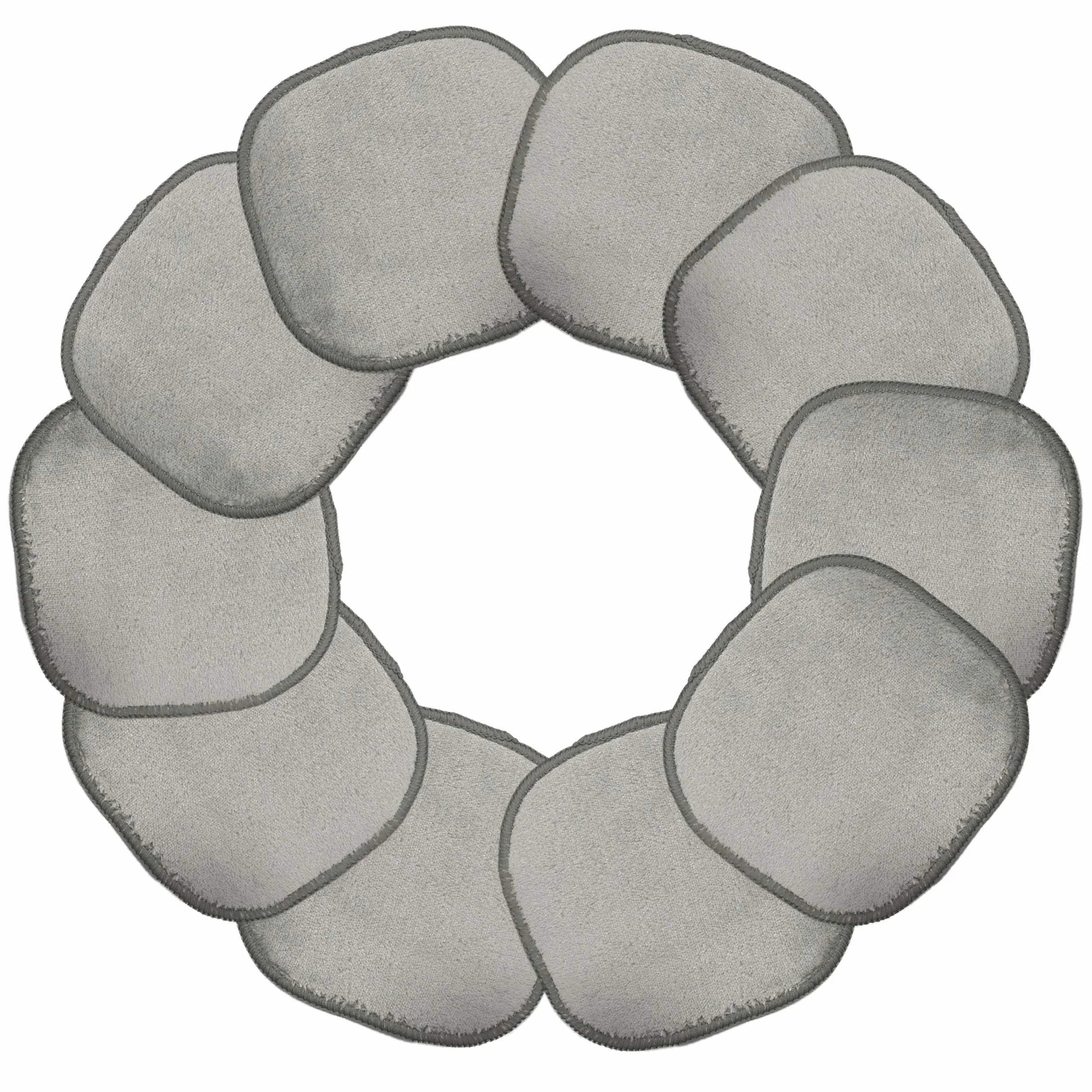 Polyte Serviettes démaquillantes microfibres 13x13 cm 10 pièces Gris
