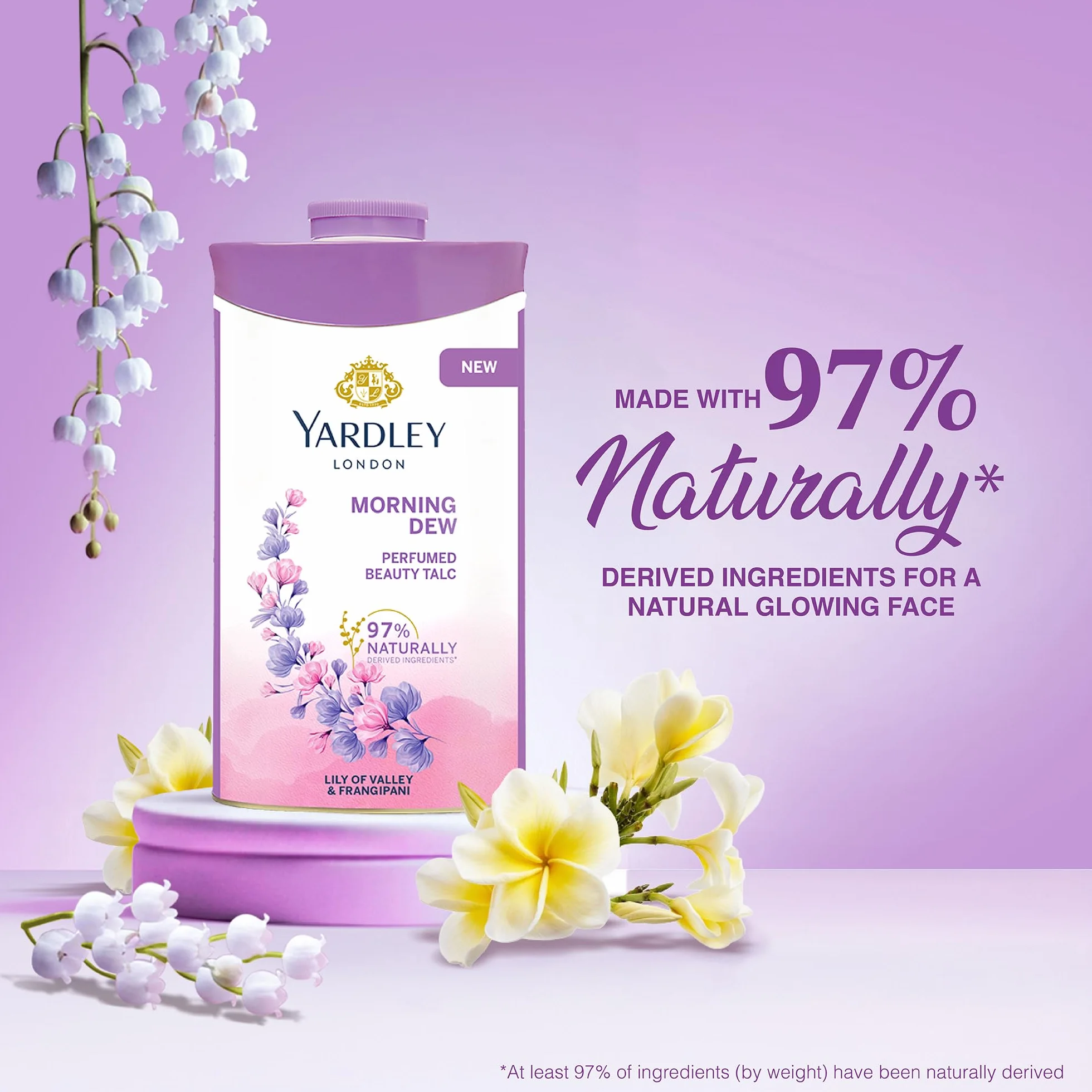 Yardley London Morning Dew Talc parfumé pour femme 250 g