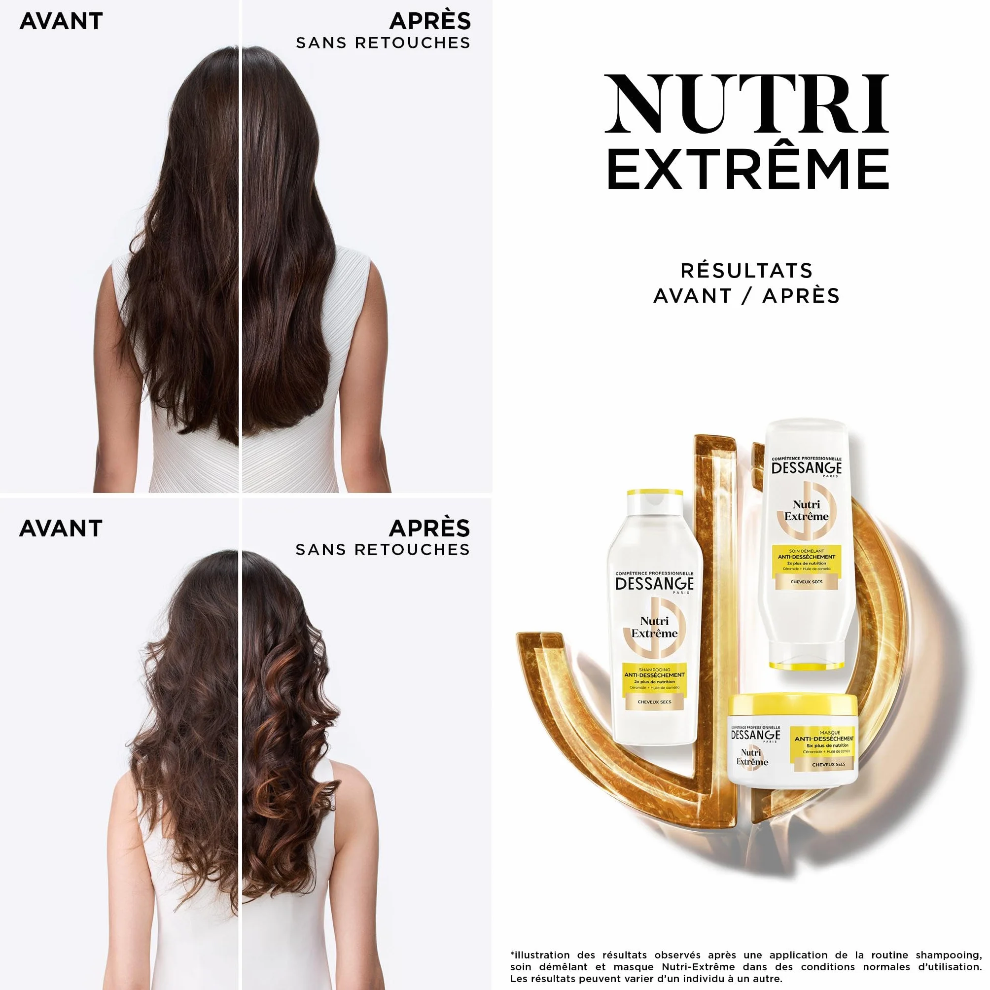 DESSANGE Masque Cheveux Anti-Dessèchement Nutri-Extrême Céramide Huile De Camélia 280ml