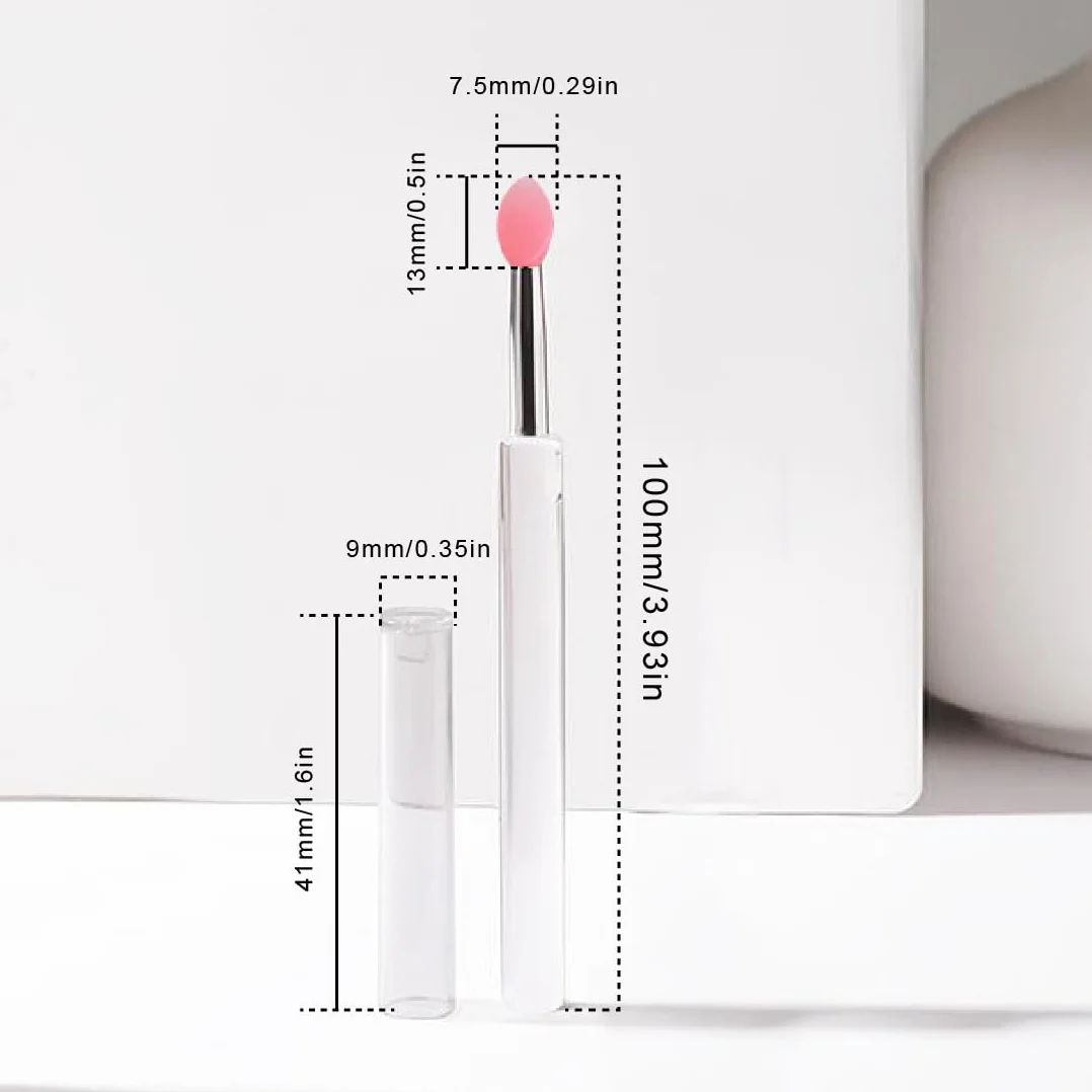 Pinceaux à Lèvres Silicone 3 Pièces avec Capuchon - Applicateur Professionnel Maquillage