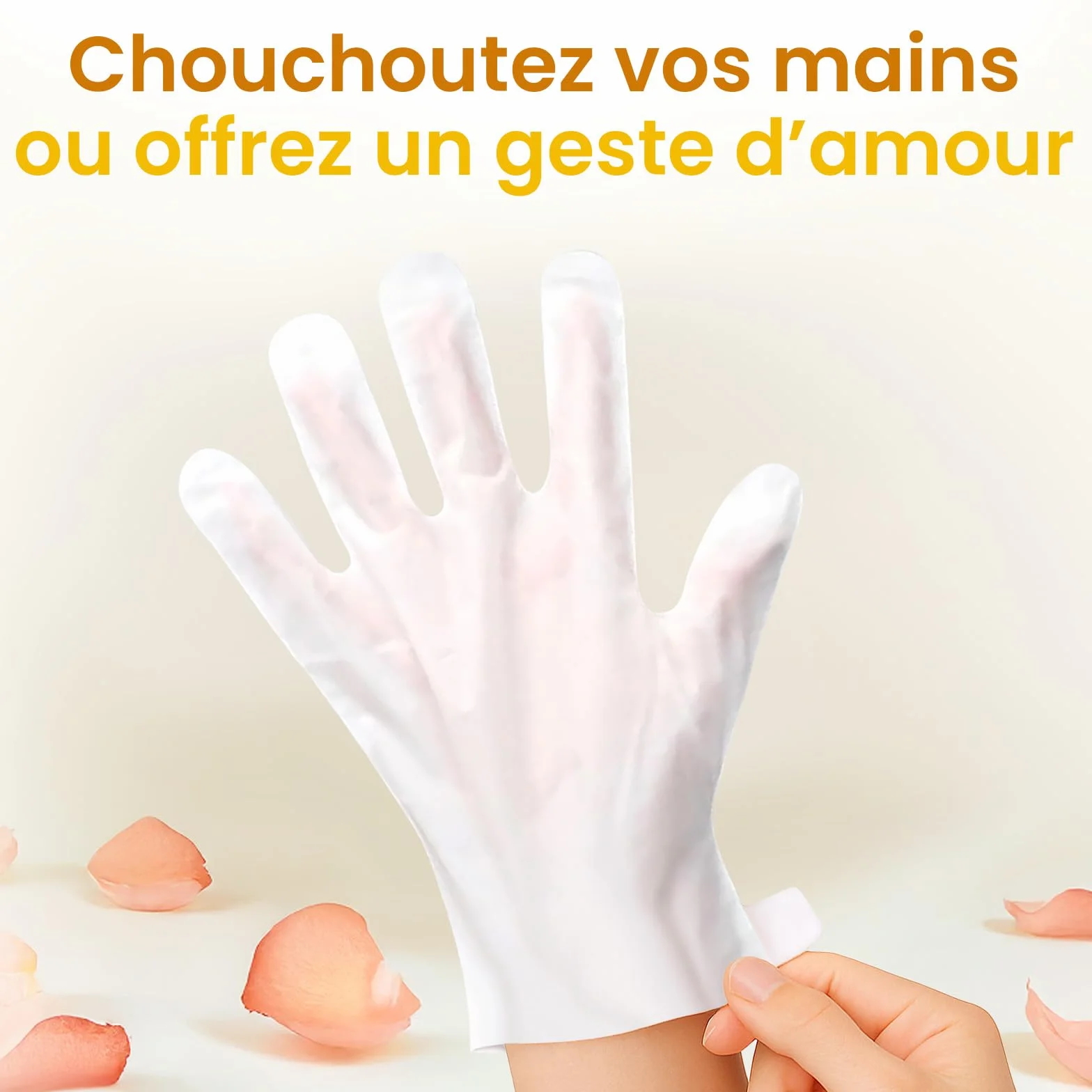 Gant Hydratant Main Beurre de Karité Huile de Jojoba Vitamine E Masque Nourrissant Mains Sèches (6 Paires)