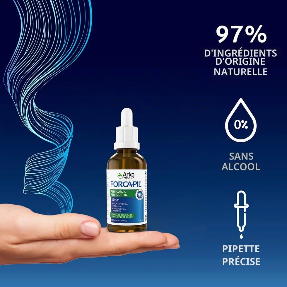 Arkopharma Forcapil Sérum Anti-Chute Renforce les Cheveux Réduit la Chute Stimule la Croissance Densité Résistance