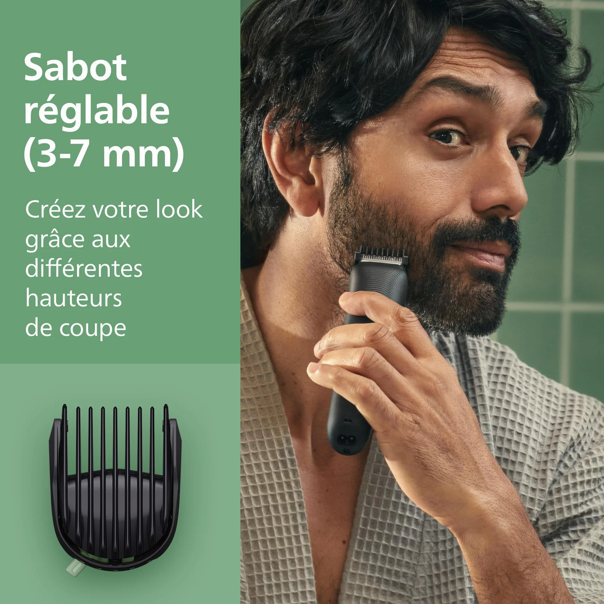 Philips Multigroom série 3000 Tondeuse tout-en-un 7 accessoires Lames auto-affûtées 10 hauteurs de coupe MG3930/15
