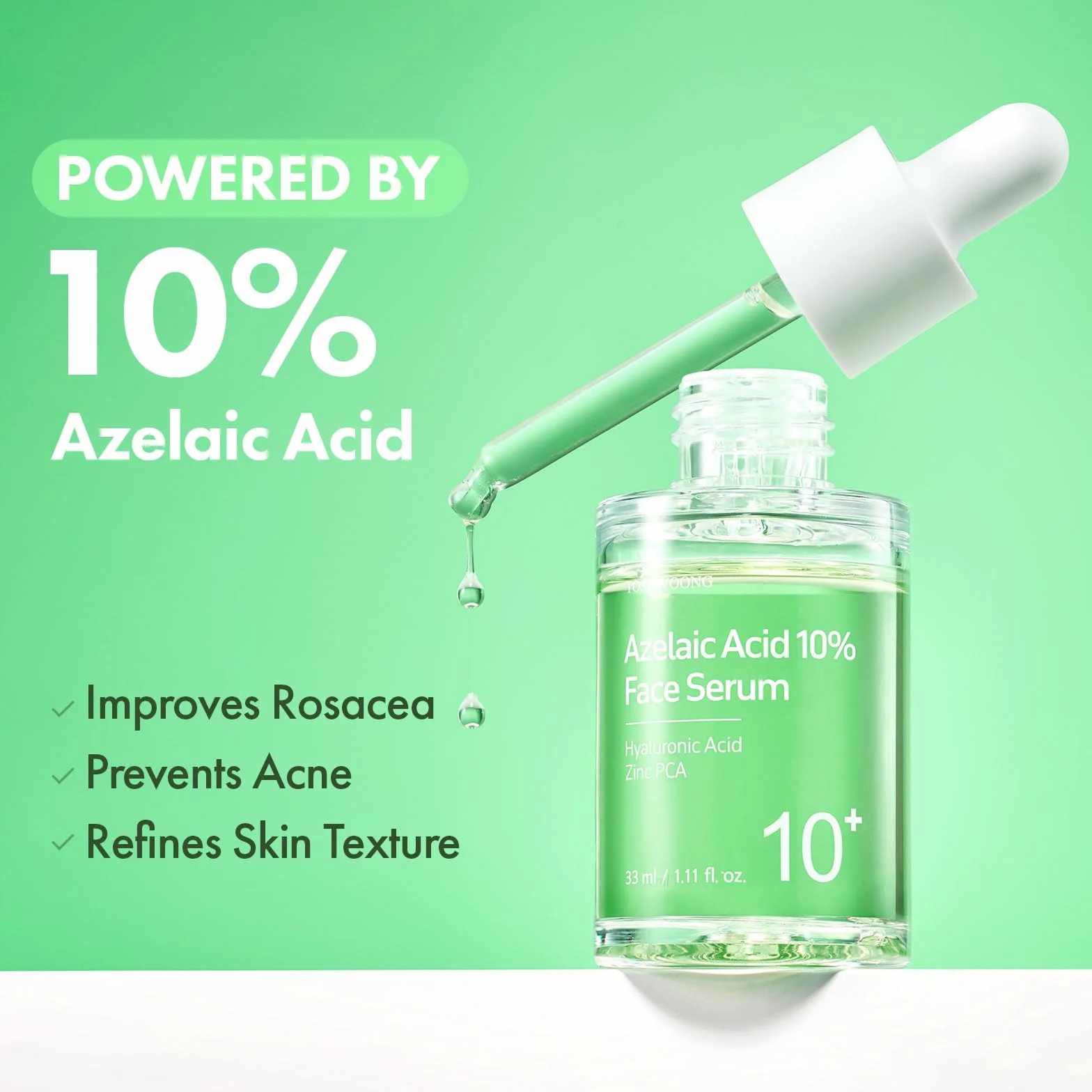 Duo Apaisant & Hydratant : Sérum Visage Acide Azélaïque 10% & Ampoule Real Relief Noni TOSOWOONG pour une Peau Claire et Éclatante
