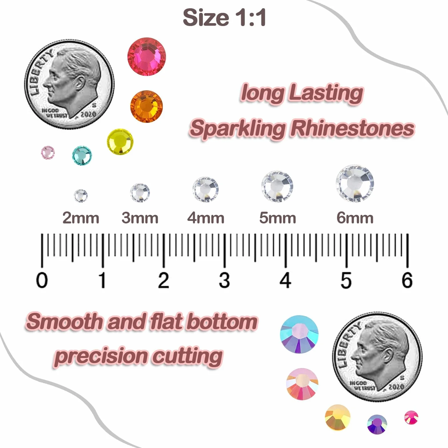 SS12 3mm Strass Cristal Ronde Autocollant Ongles Bricolage Vêtements Coques Téléphone Chaussures Sacs Rouge