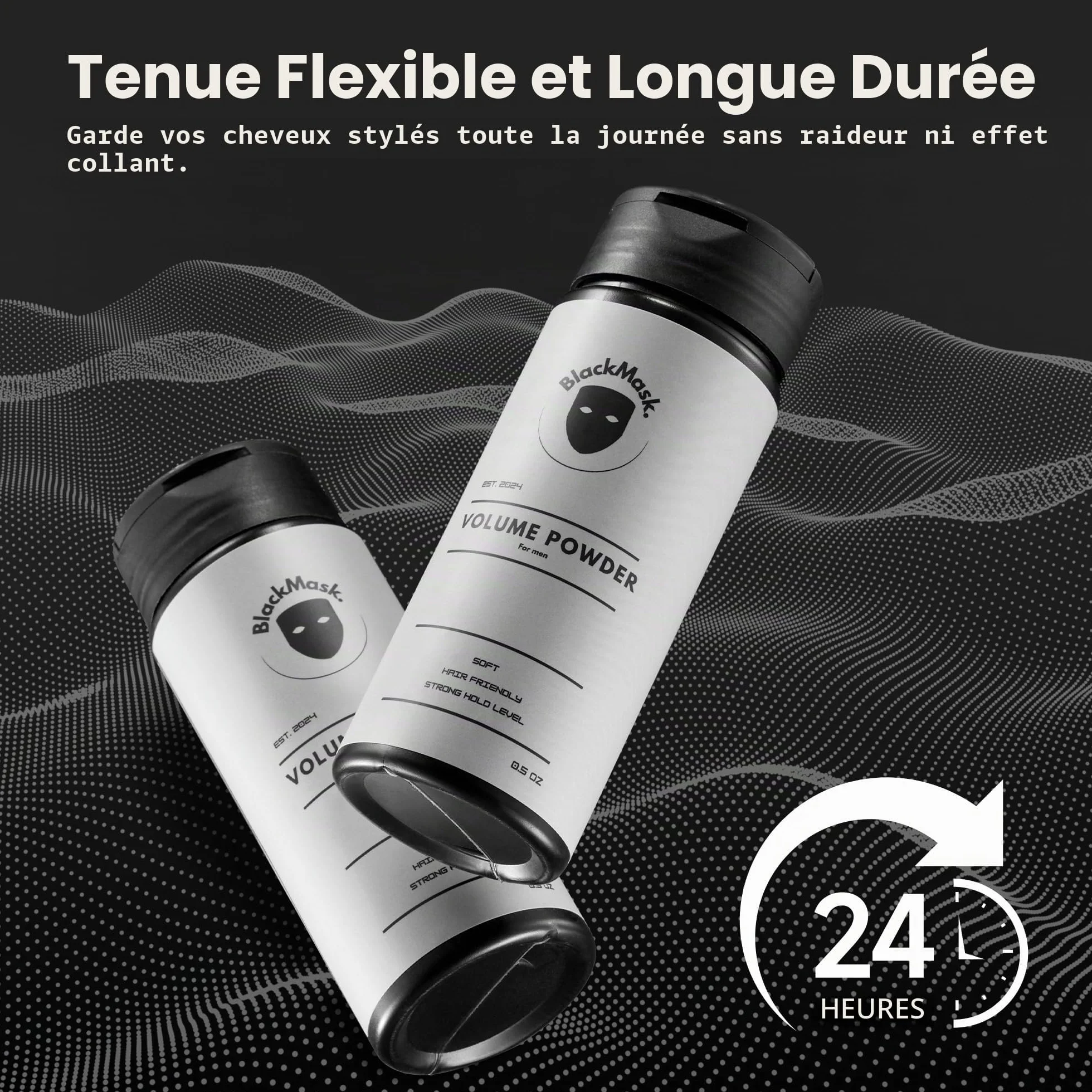 BlackMask Poudre Texturisante pour Hommes, Facile à Appliquer - Ajoute Instantanément Texture et Volume, Ingrédients Tout Naturels, Tenue Forte, Poudre pour Cheveux pour Hommes