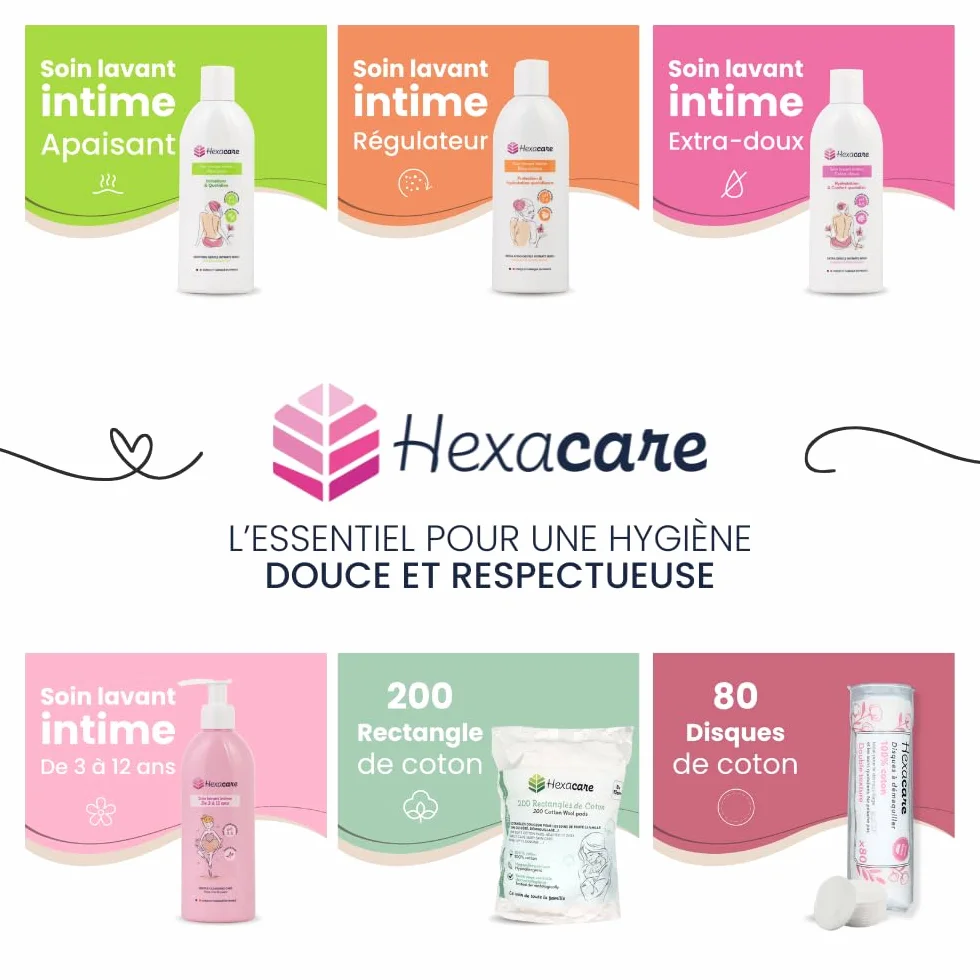 Hexacare Lot de 10 Paquets de 200 Rectangles de Coton 8x10 cm Extra Doux pour Bébé et Démaquillage 100% Fibres Naturelles Hypoallergénique