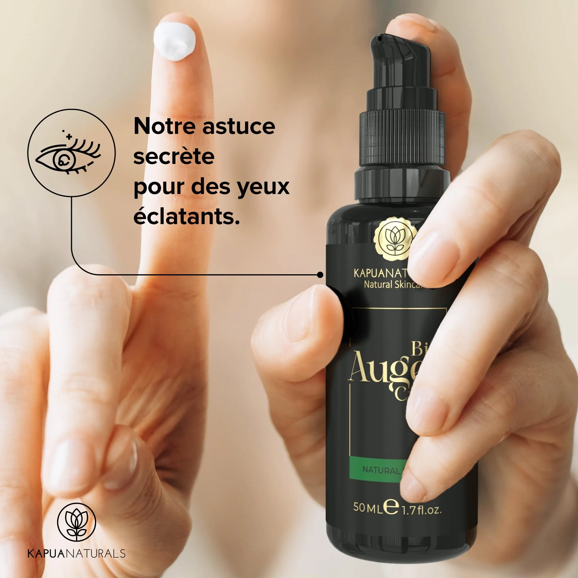 Crème pour les yeux BIO 50 ml Acide hyaluronique anti-rides anti-cernes soin régénérant