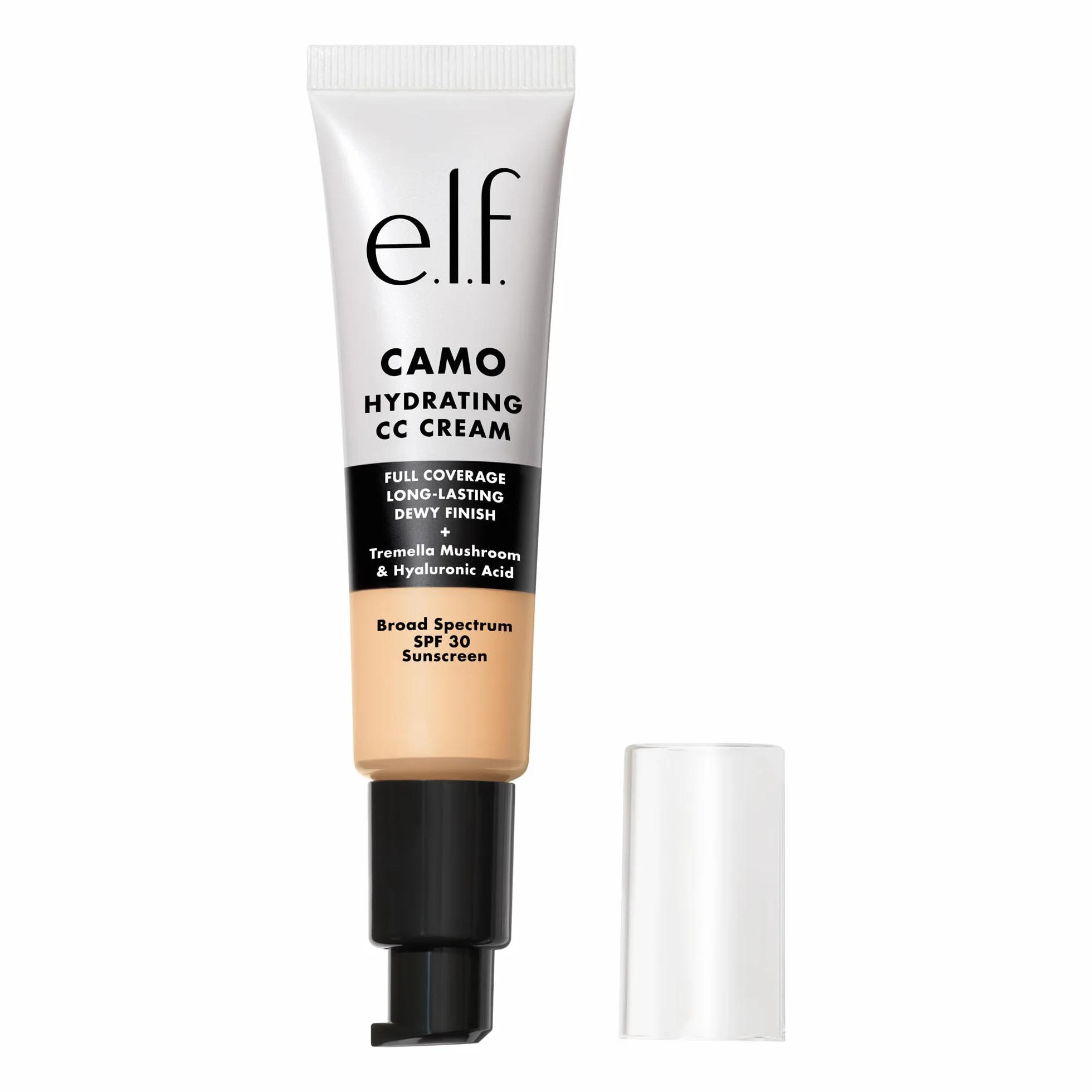 e.l.f. Crème hydratante Camo CC, fond de teint correcteur de couleur pour une finition rosée avec SPF 30, végétalien et sans cruauté envers les animaux, Fair 120 W