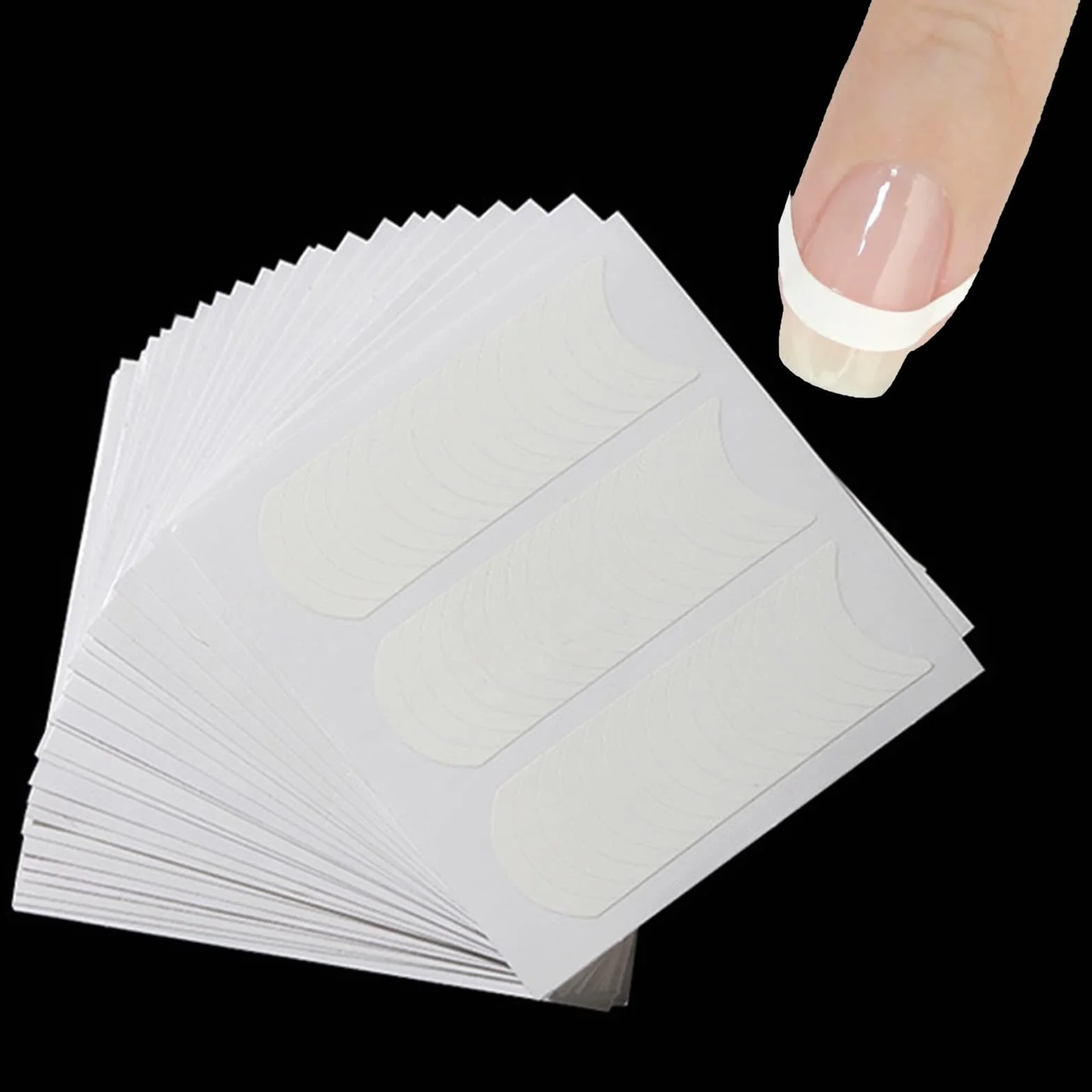 Autocollants Ongles Français Auto-Adhésifs Blanc en Forme de Demi-Lune 1200 PCS pour Manucure