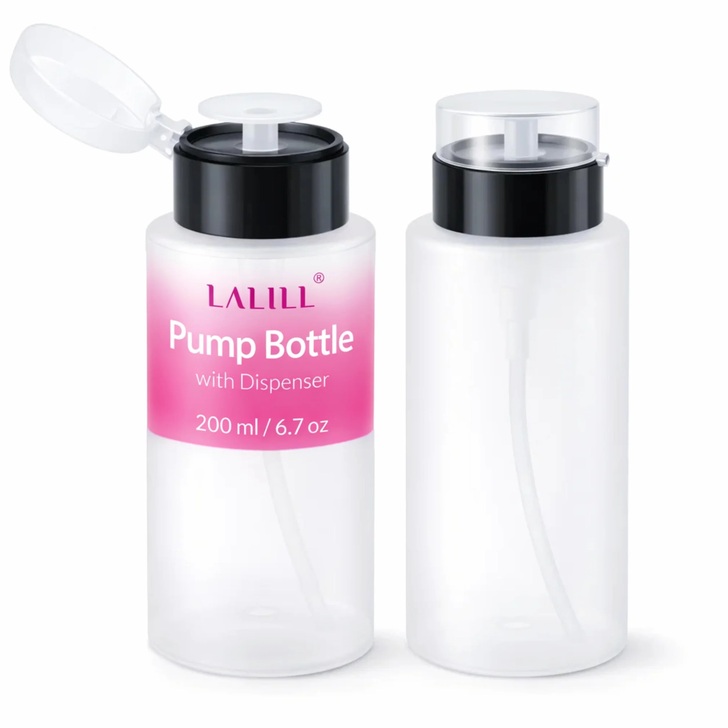 LALILL 2 Pièces Distributeur Pompe Doseur SET Flacon Pompe pour Liquides Dissolvant Vernis à Ongles 200ml