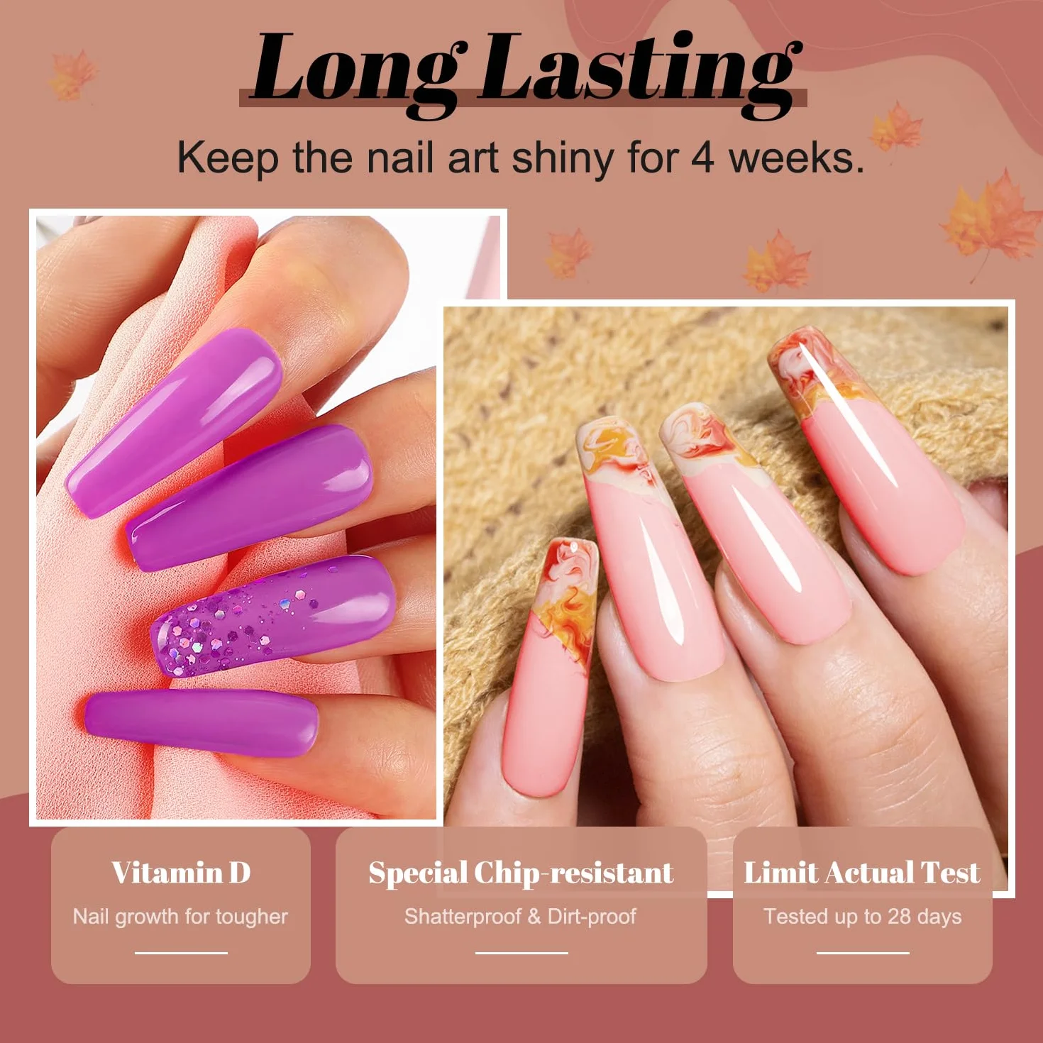Lavender Violets 36 Couleurs Dip Powder Nail Kit Séchage rapide Poudre de trempage Brillant Matt Nail Art Design