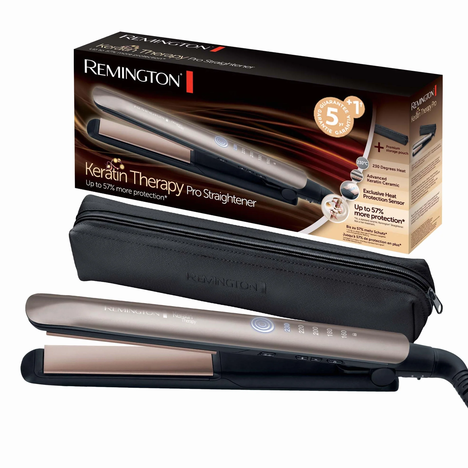 Remington Lisseur Cheveux Keratin Therapy Fer à Lisser S8593 Céramique 160-230°C