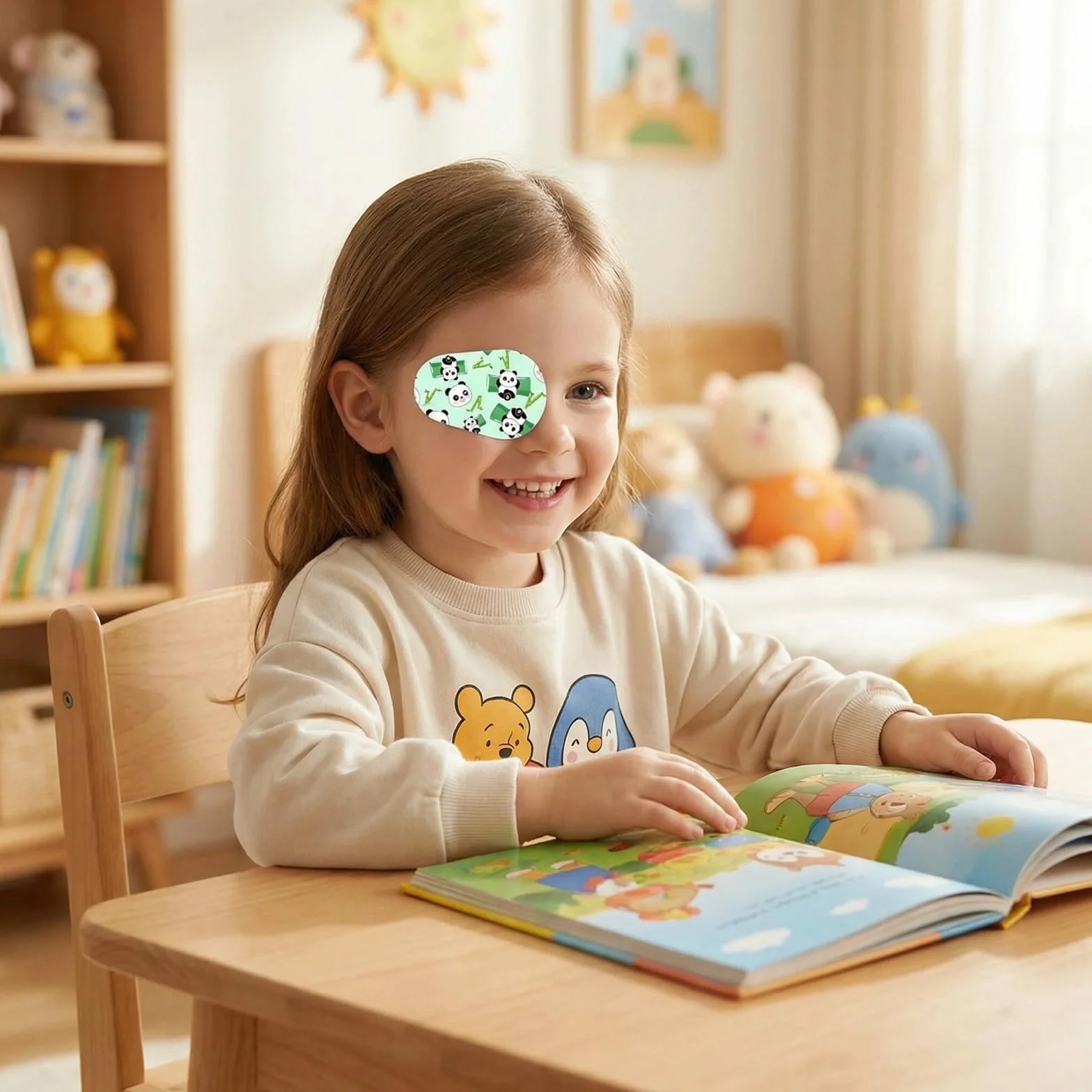 Lot de 24 Bandes Oculaires Jetables Colorées pour Enfants - Eye Patch Respirants en Coton Non Tissé Sans Latex - 12 Styles avec Blocage de Lumière