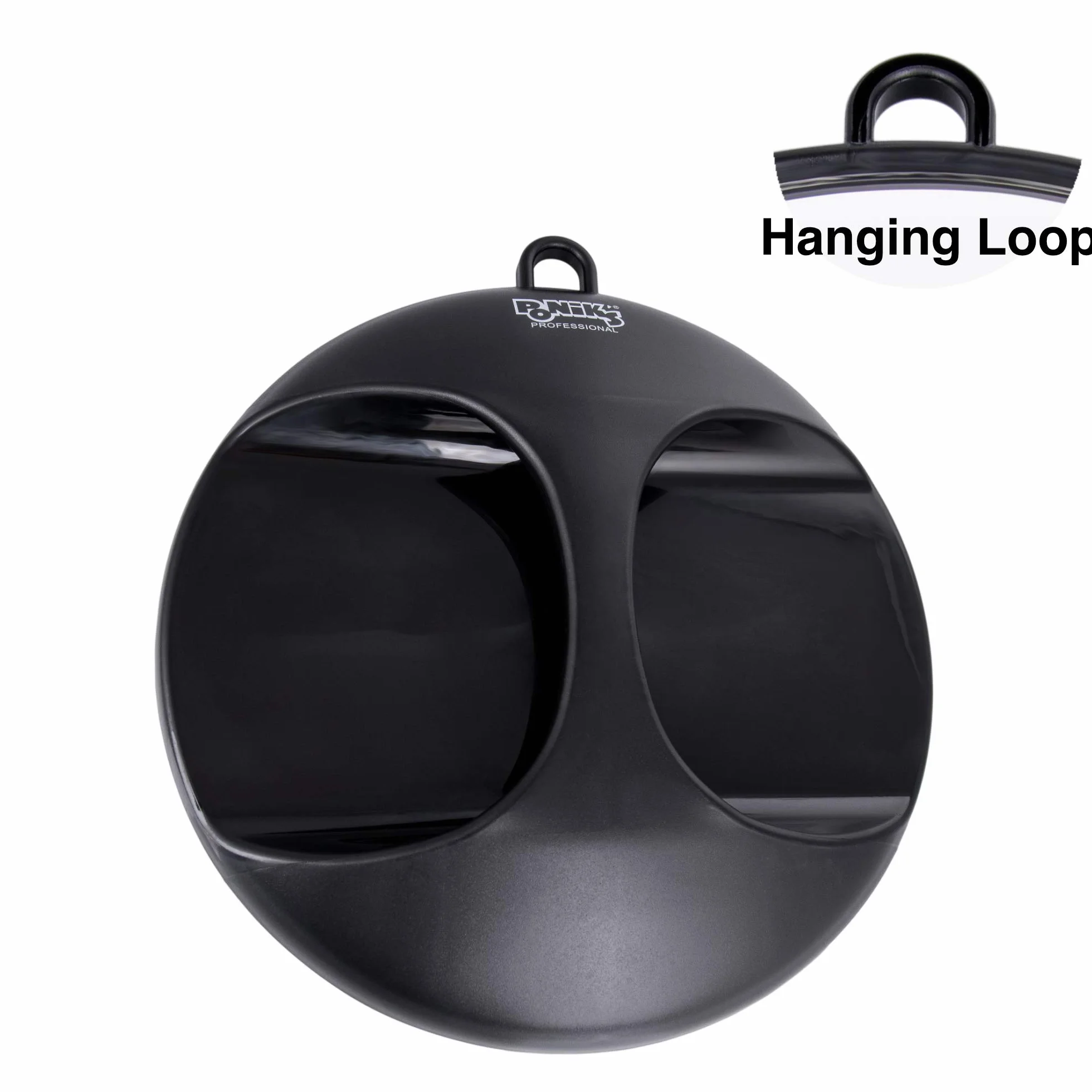 Miroir de coiffeur professionnel portable noir 28 cm rond PONIK'S