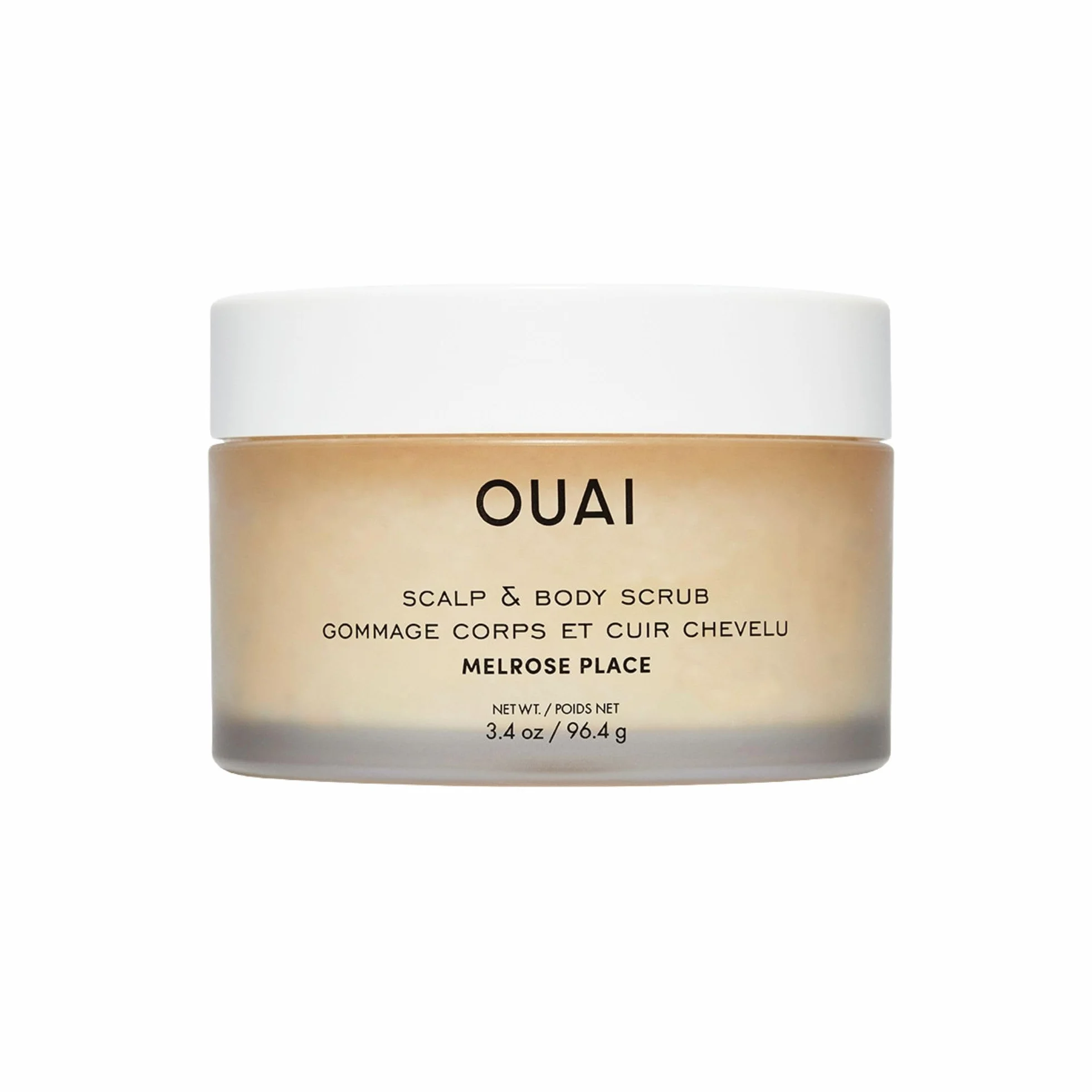 OUAI Gommage cuir chevelu & corps format voyage, Melrose Place - Gommage exfoliant au sucre + mélange d’huile de coco pour une peau lisse et hydratée - Exfoliant doux pour éliminer l’accumulation de p