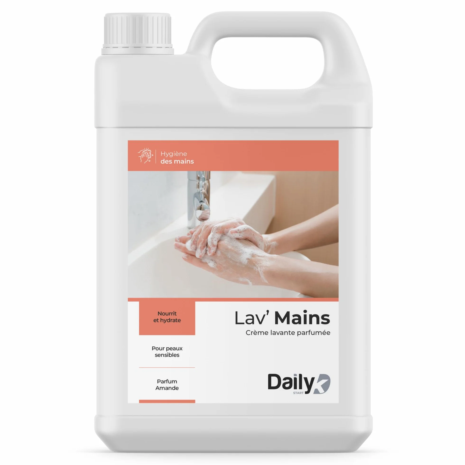 Crème Lavante Mains Parfum Amande 5L - Gel Lavant Mains Grand Format Économique - Made in France