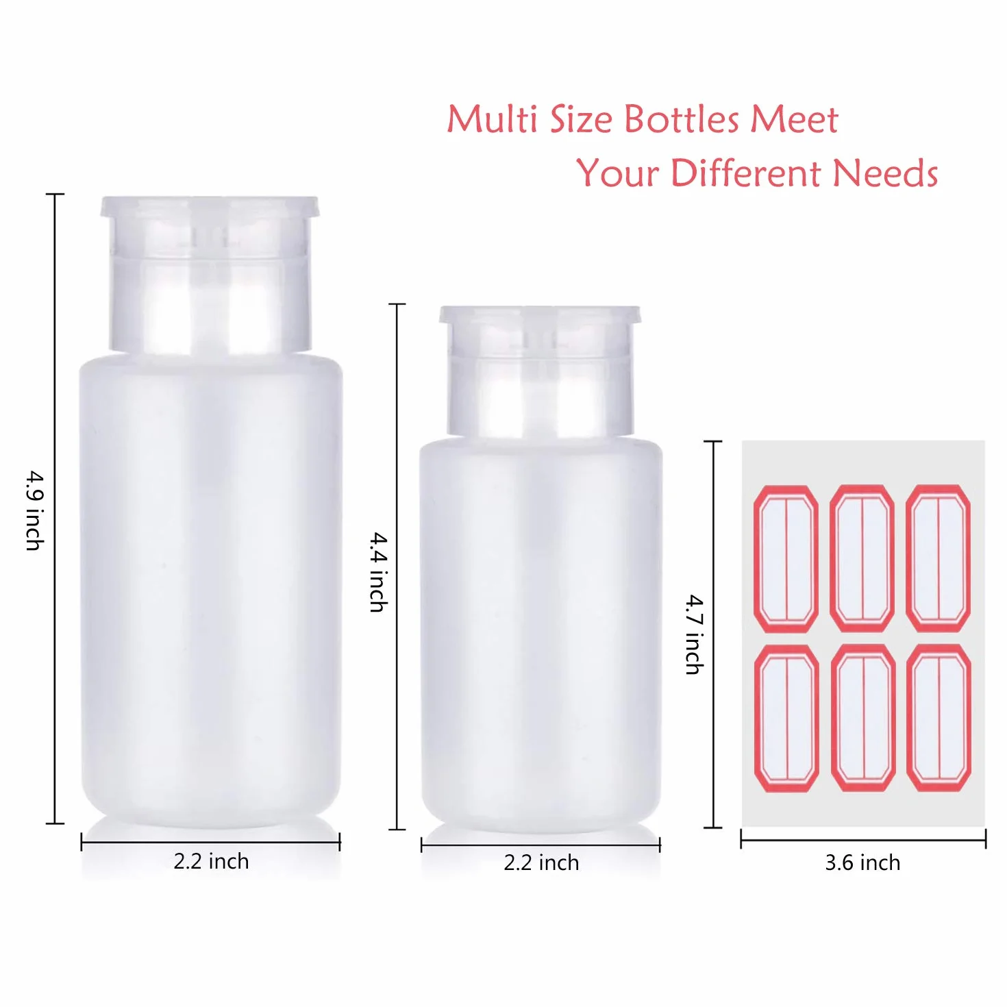 FITDON 4 Pièces Flacon pompe distributeur vide pour acétone, alcool, dissolvant