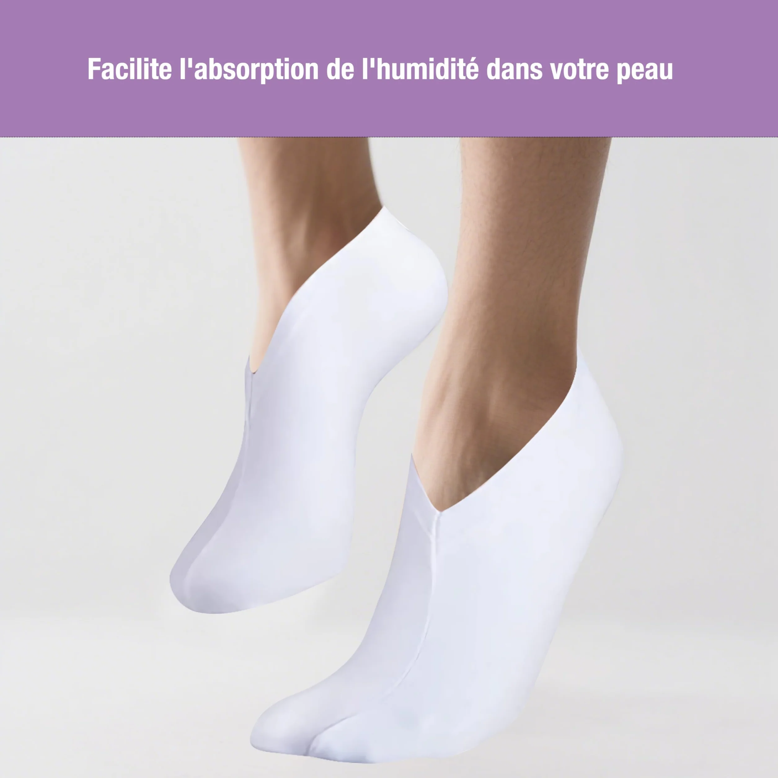 Chaussettes de nuit hydratantes cosmétiques lot de 3 paires homme femme blanc rose bleu ciel