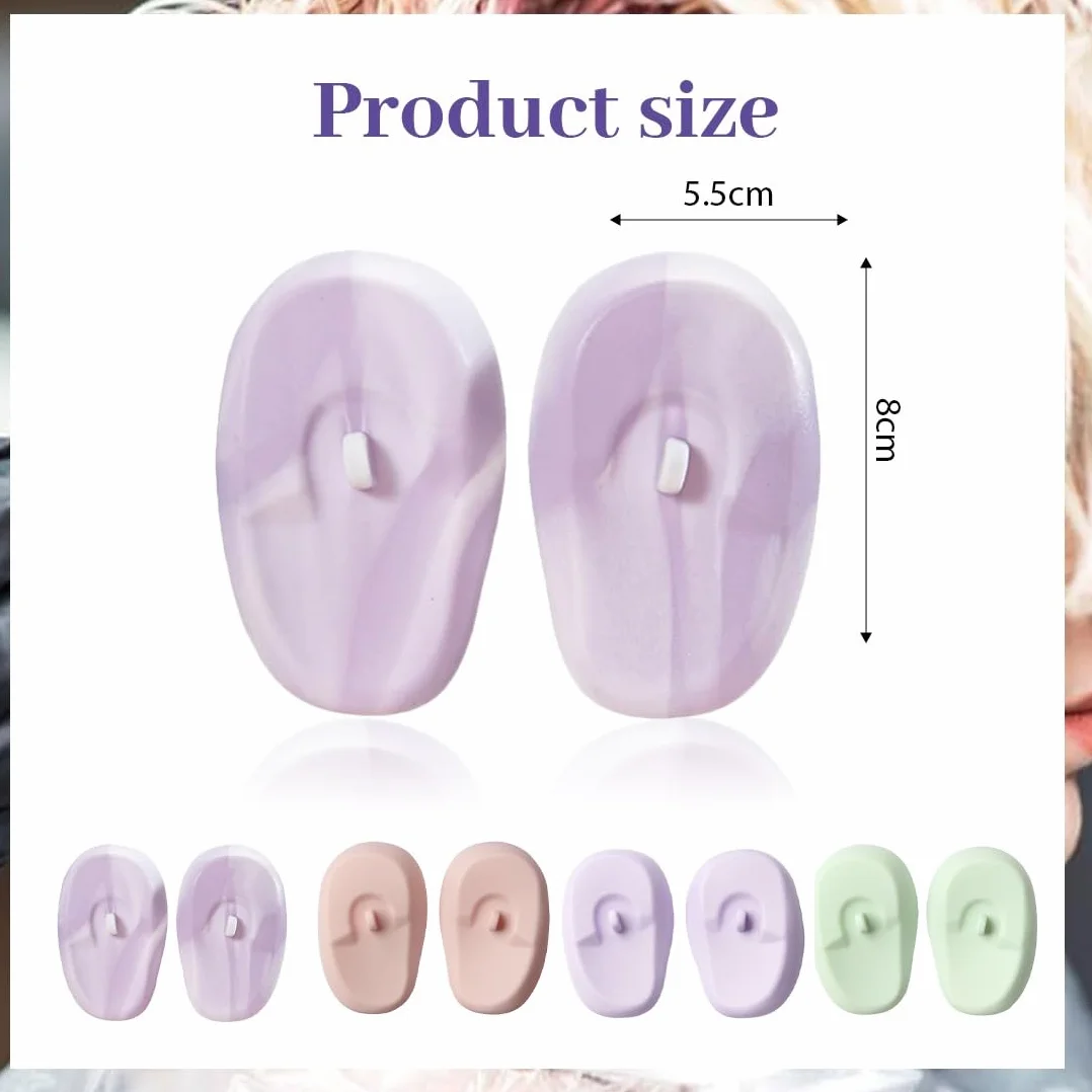 Protège-oreilles en silicone étanches pour lavage cheveux 5,5 x 8 cm