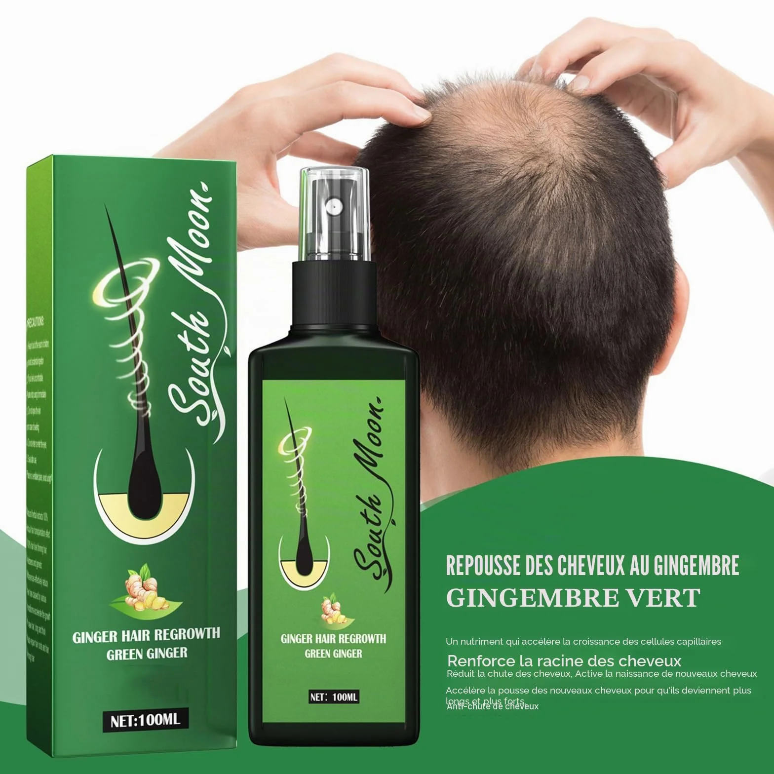 Sérum anti-chute croissance cheveux lot de 2 sprays traitement