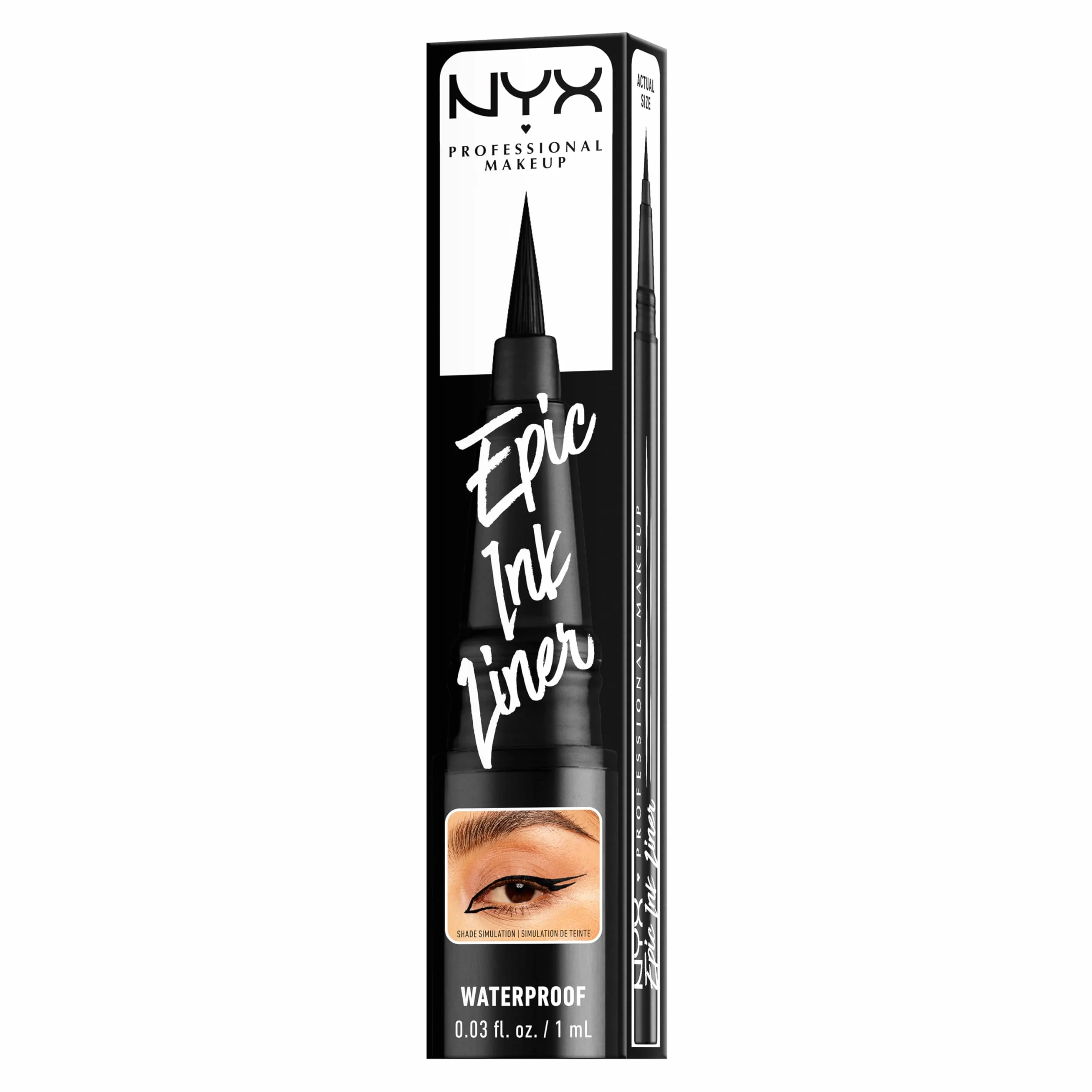 NYX Professional Makeup Epic Ink Liner Eyeliner Feutre Waterproof Black 01 Tracé Précis Couleur Intense Tenue Longue Durée