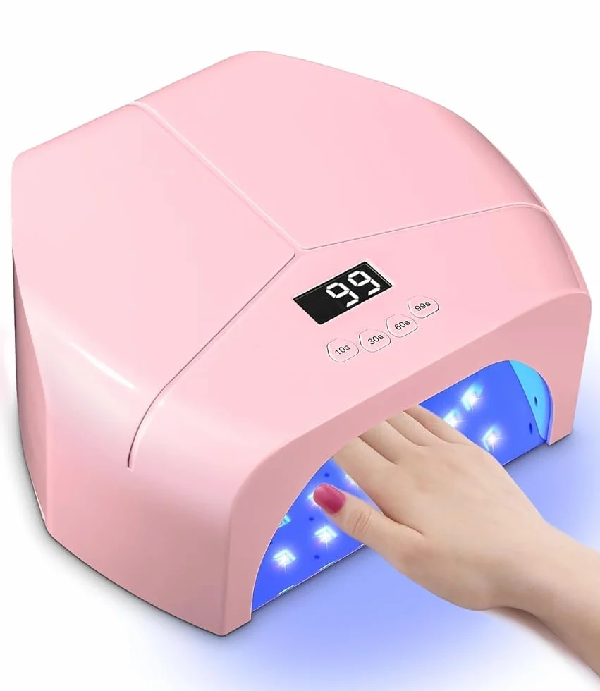Lampe UV Ongles Gel 298W jutyum, 72 LEDS/Capteur Automatique, Lampe UV Vernis Semi Permanent, Lampe LED Ongle Rose