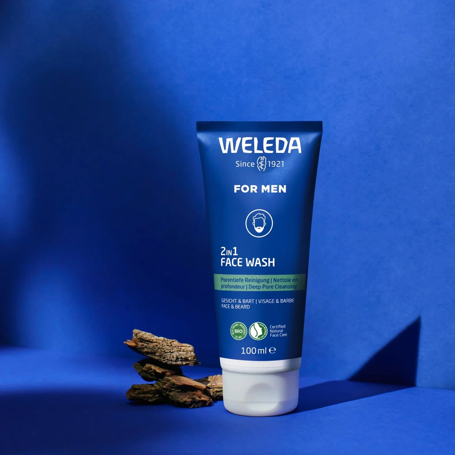 WELEDA Gel nettoyant 2en1 visage et barbe Homme 100 ml