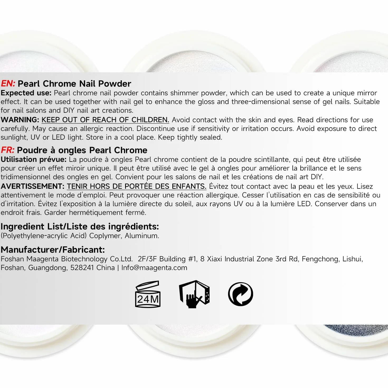 Nicedeco Poudre Chrome Ongle Blanc Lot de 4 Aurora Schimmer Poudre Ongle Effet Perle Glitzerpuder Pigment Nail Art DIY