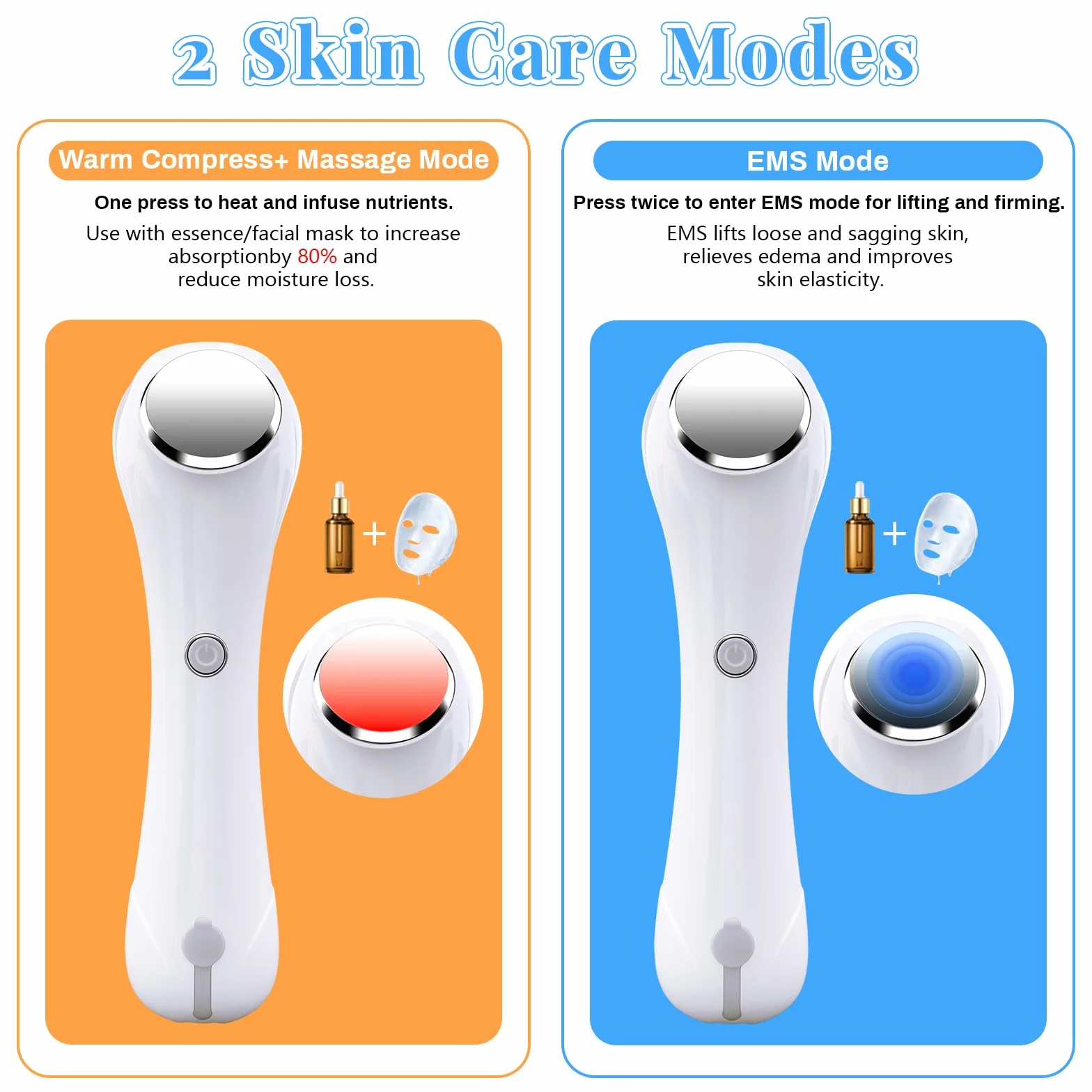 Brosse Nettoyante Visage, 2 en 1 Massage Visage avec 4 Embouts pour Nettoyer Le Visage en Profondeur, IPX7 Imperméable Brosse Électrique Visage, 2 Réglages de Vitesse