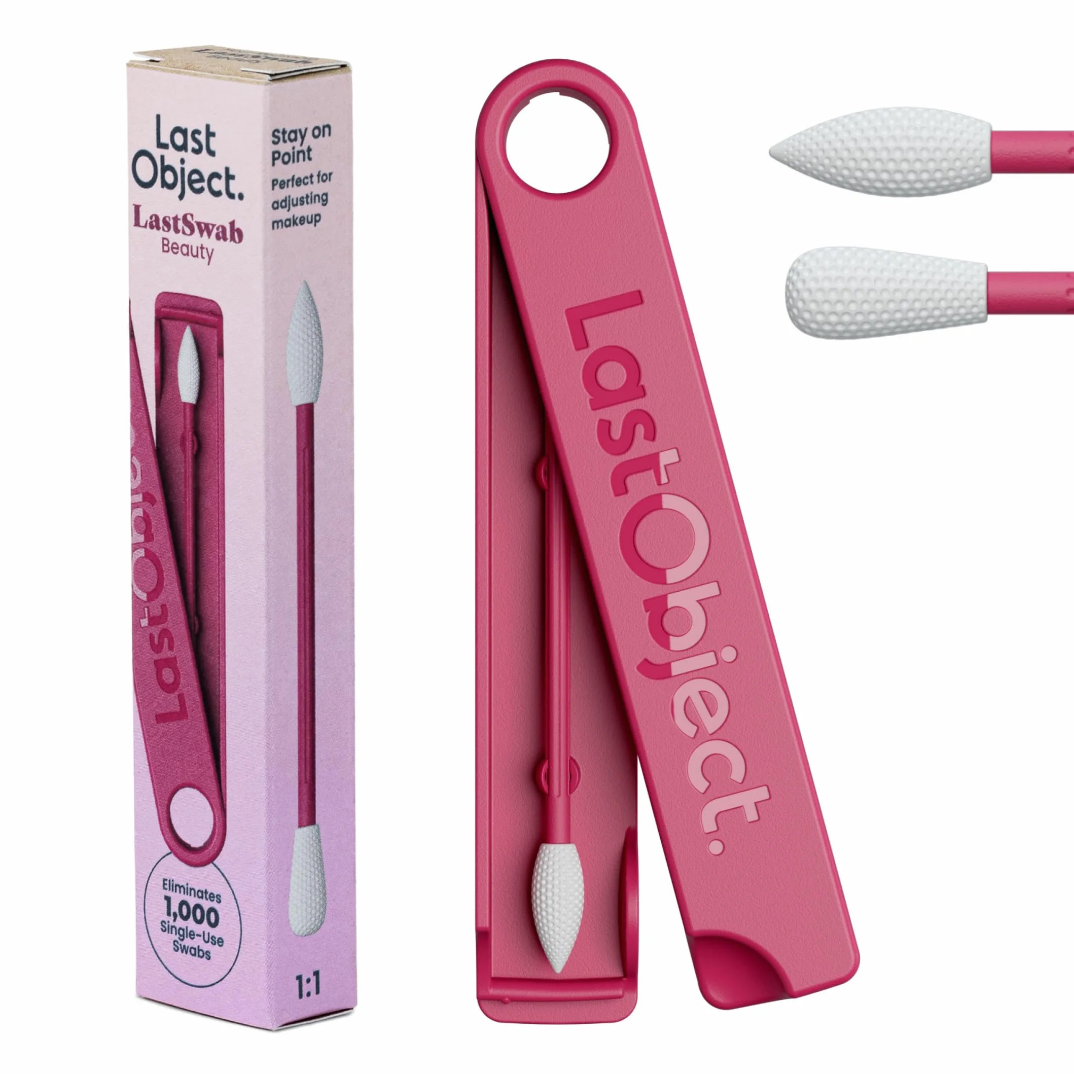 LastSwab® Cotons-tiges réutilisables en silicone pour le maquillage – Précision eyeliner, mascara – Lavables, véganes, zéro déchet – Rouge