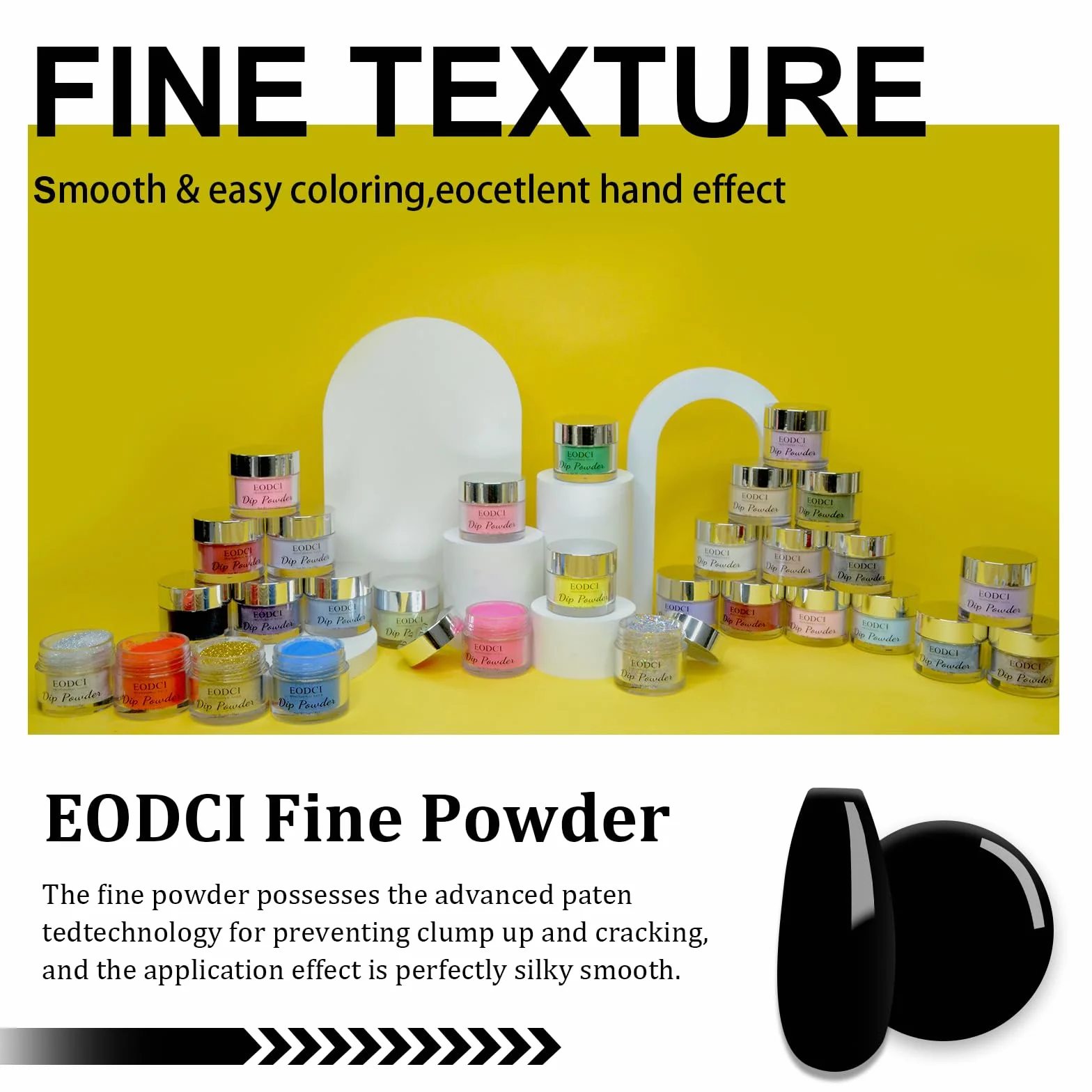 Poudre à Ongles 28g Paillettes Noires Dipping Powder Manucure Kits DIY Sans Odeur Lampe Non Requise