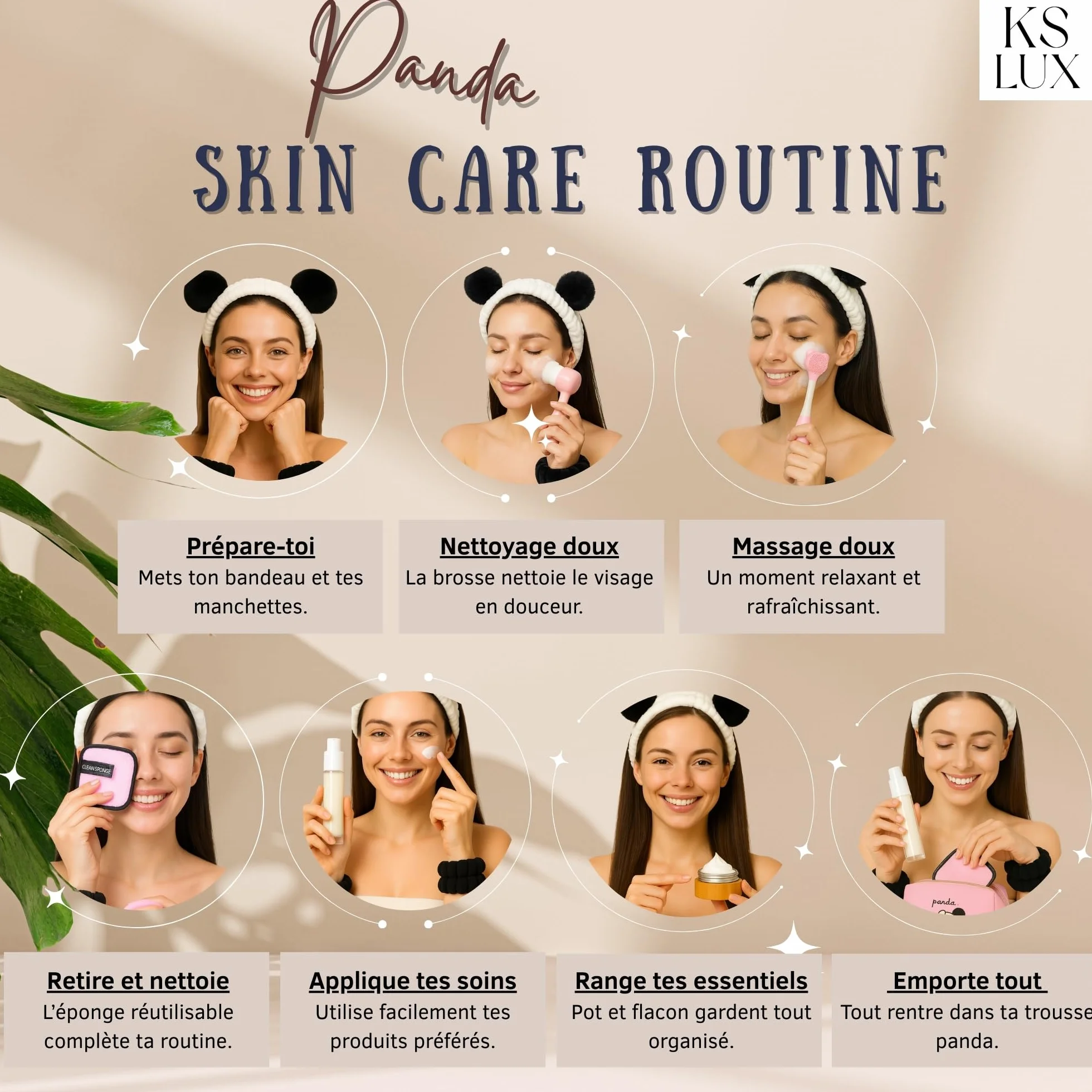 Coffret beauté skincare enfant 10 ans avec brosse nettoyante visage et bandeau cheveux