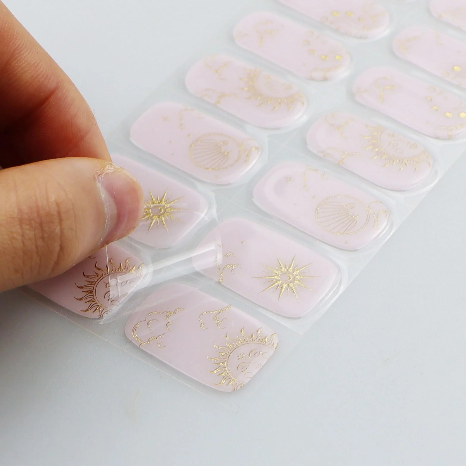 Autocollant Ongles Gel UV Étoile Lune Semi-durci Nail Art Design Manucure