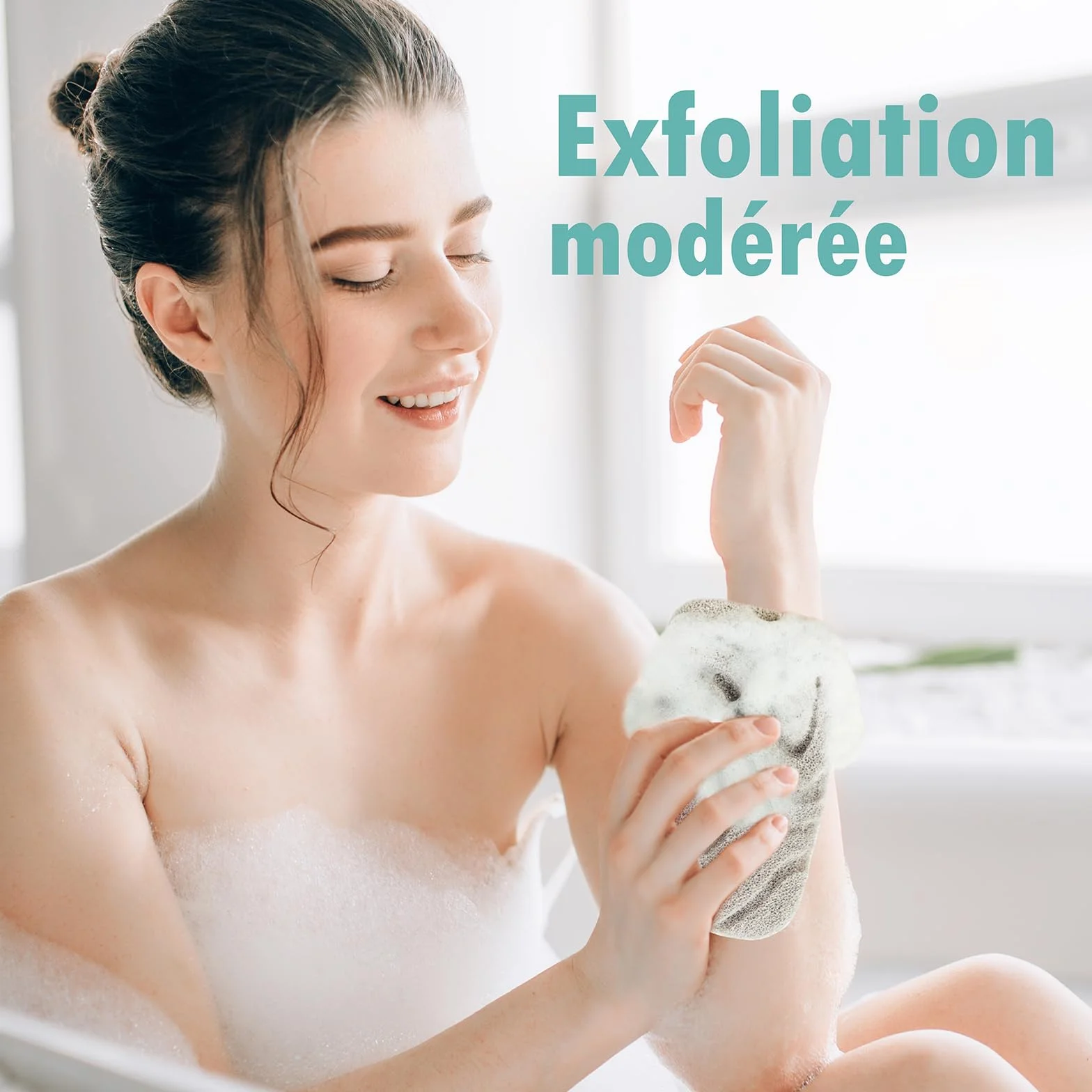 myHomeBody Éponge de douche exfoliante à double texture, Éponge de bain pour femme, Exfoliant pour le corps, Loofahs pour le corps, luffa pour homme, 2 pièces