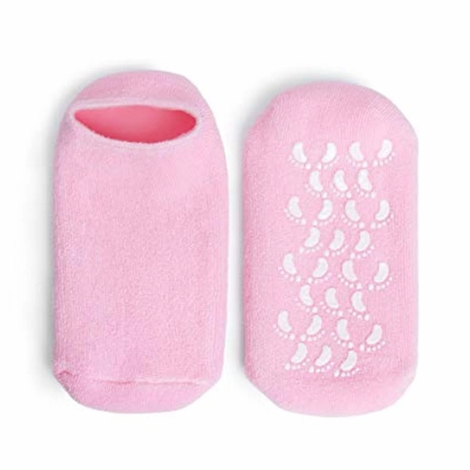 Sun & Sia Paire de Chaussettes Hydratantes Réutilisables Rose Gel Huiles Jojoba Olive Vitamine E Lavande