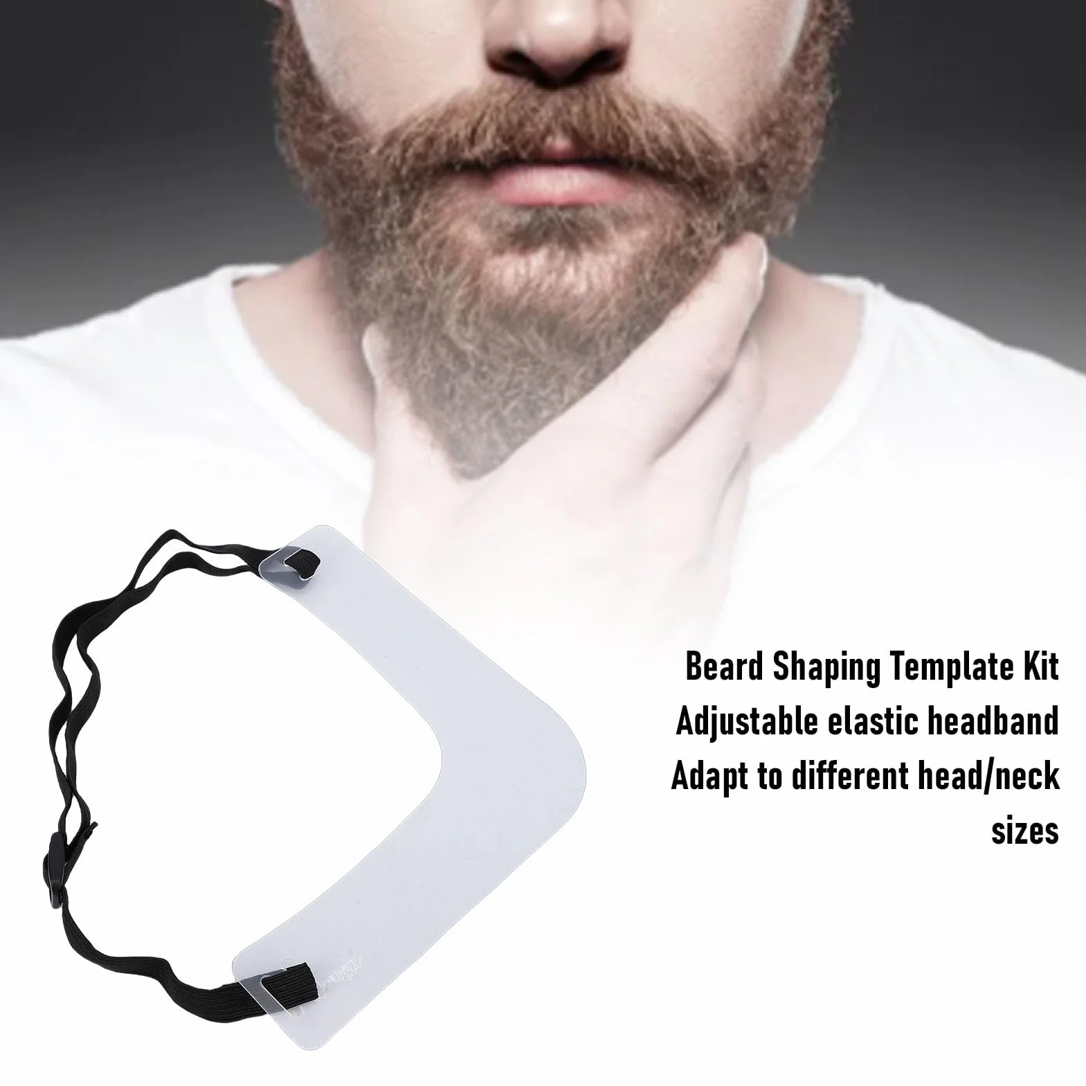 Kit de Gabarit de Mise en Forme de Barbe 3 Pièces, Outil de Pochoir de Guidage Réglable