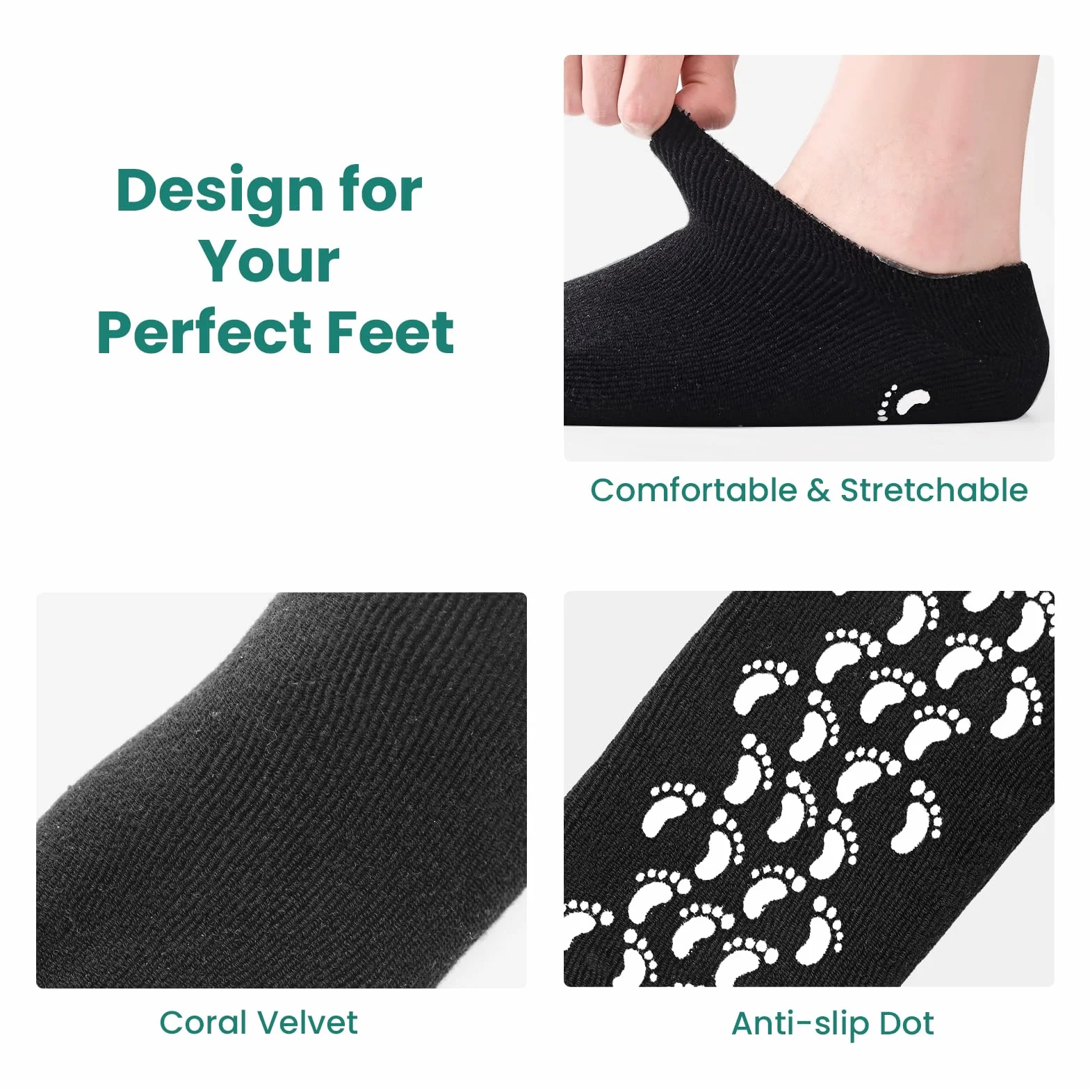 Chaussettes hydratantes en silicone pour homme - Lot de 2 paires, gel aloe vera, soin pieds secs et craquelés