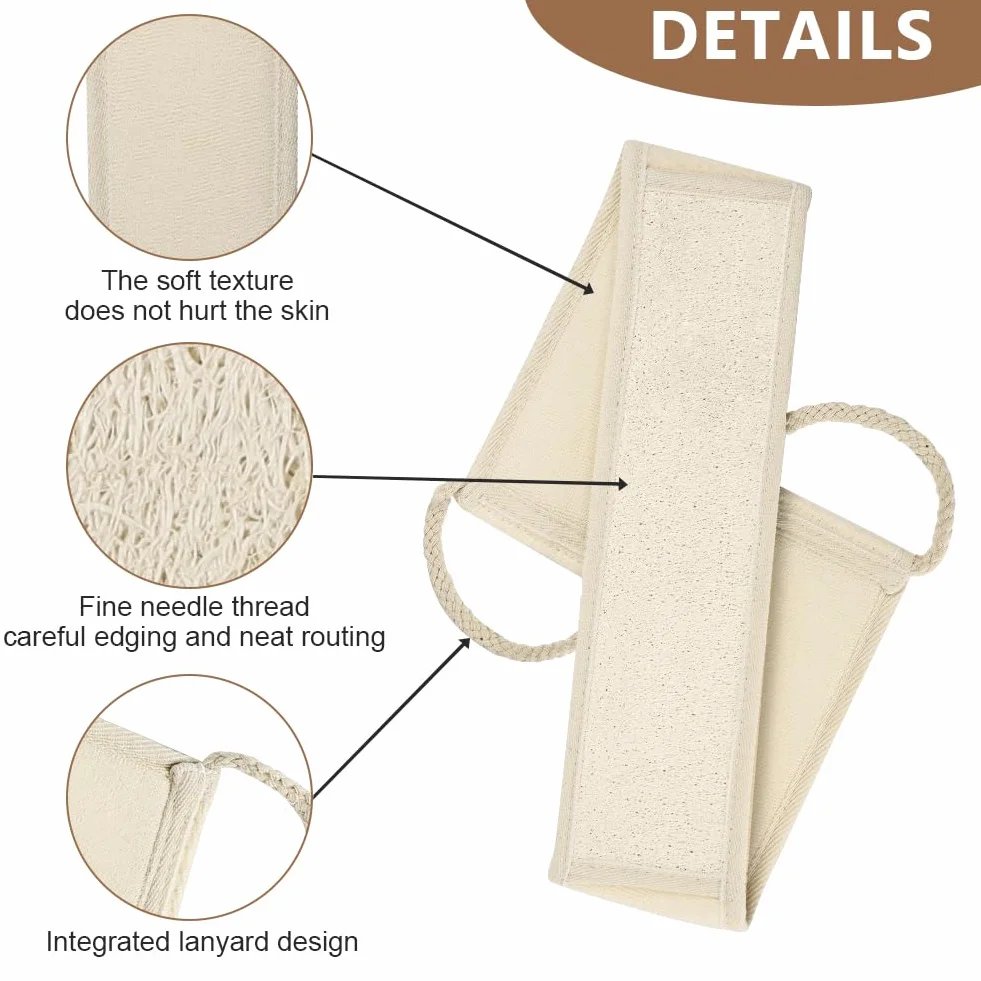 Serviette de Bain Exfoliante LOPHE avec Loofah Naturelle pour le Corps et le Dos