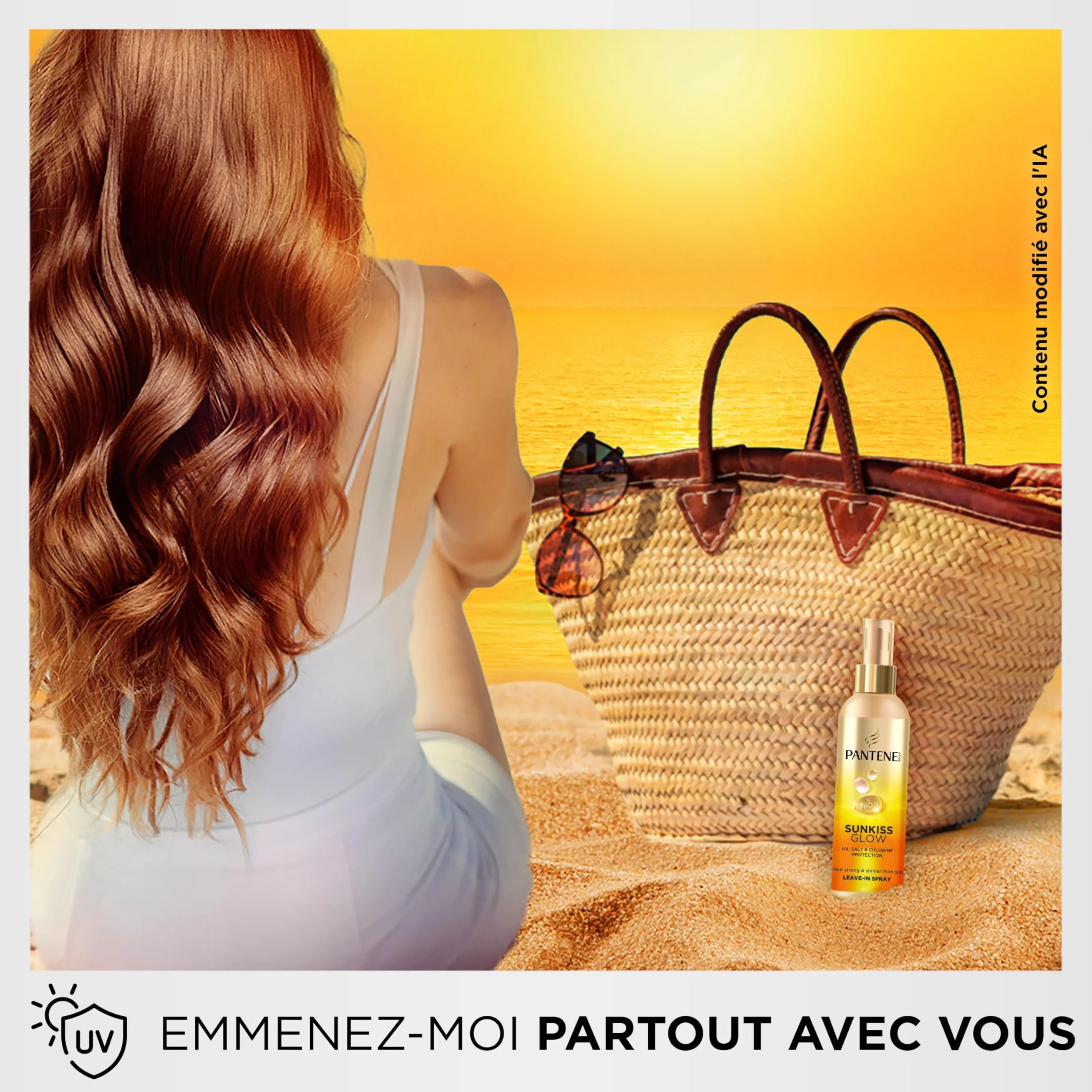 Pantene Pro-V Sunkiss Glow Spray sans rinçage 200ml protecteur UVA UVB sel chlore nourrissant démêlant cheveux forts brillants