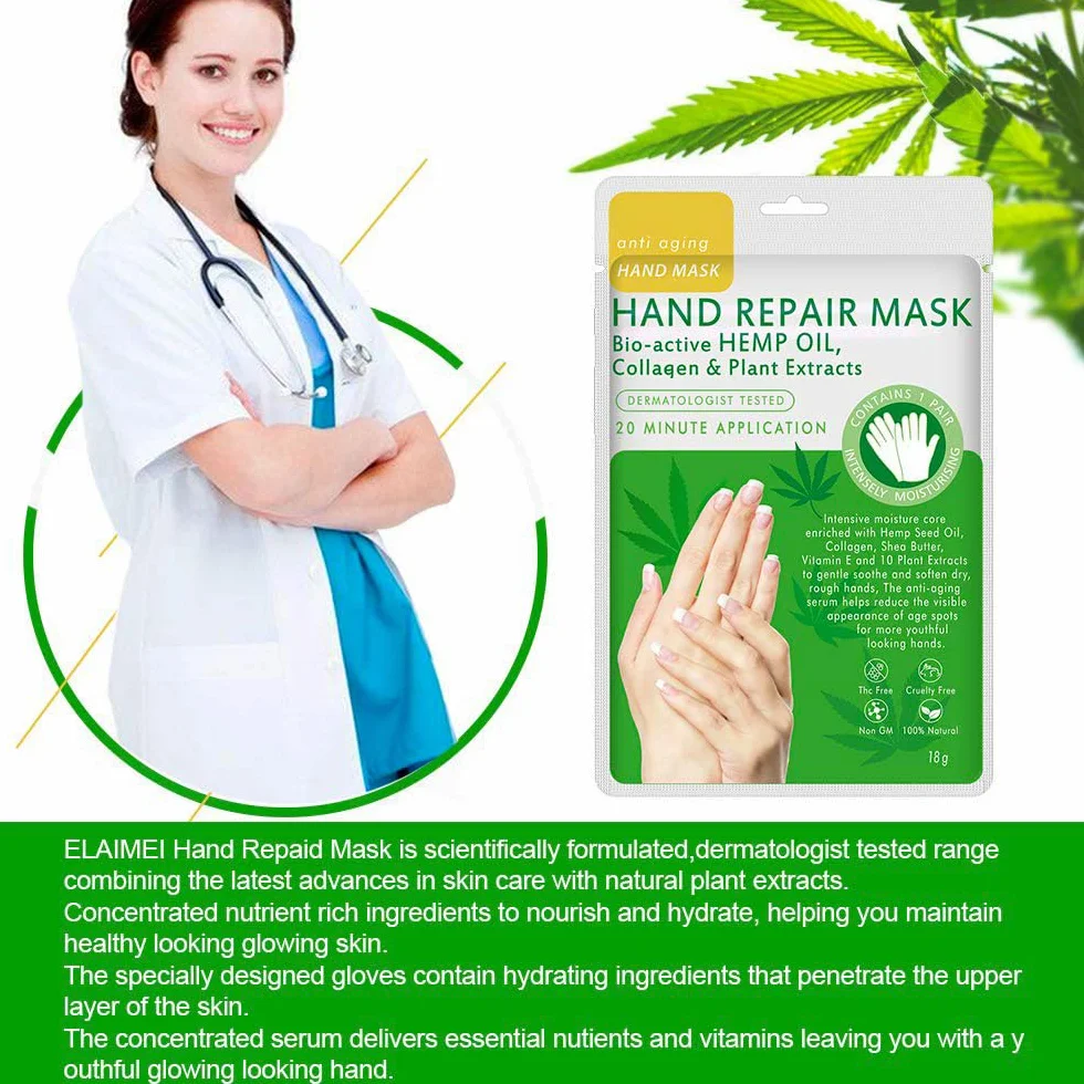 Gants Hydratants pour Mains, 3 Paires Masque Mains Peau Sèche Nourrissante Anti-âge Réparatrice